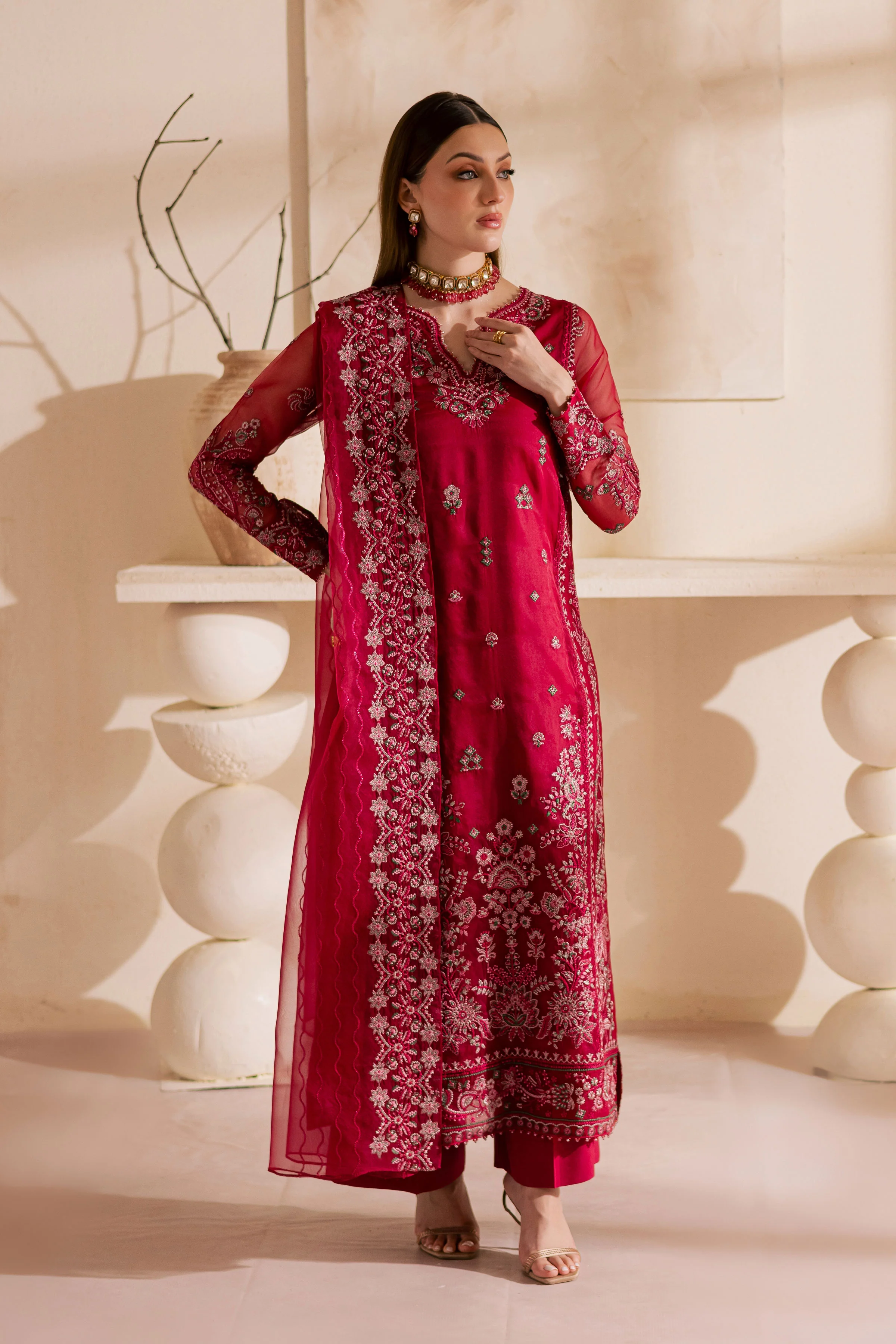 Gulshan Zara 3Pc - Embroidered Luxe Pret - Image 8