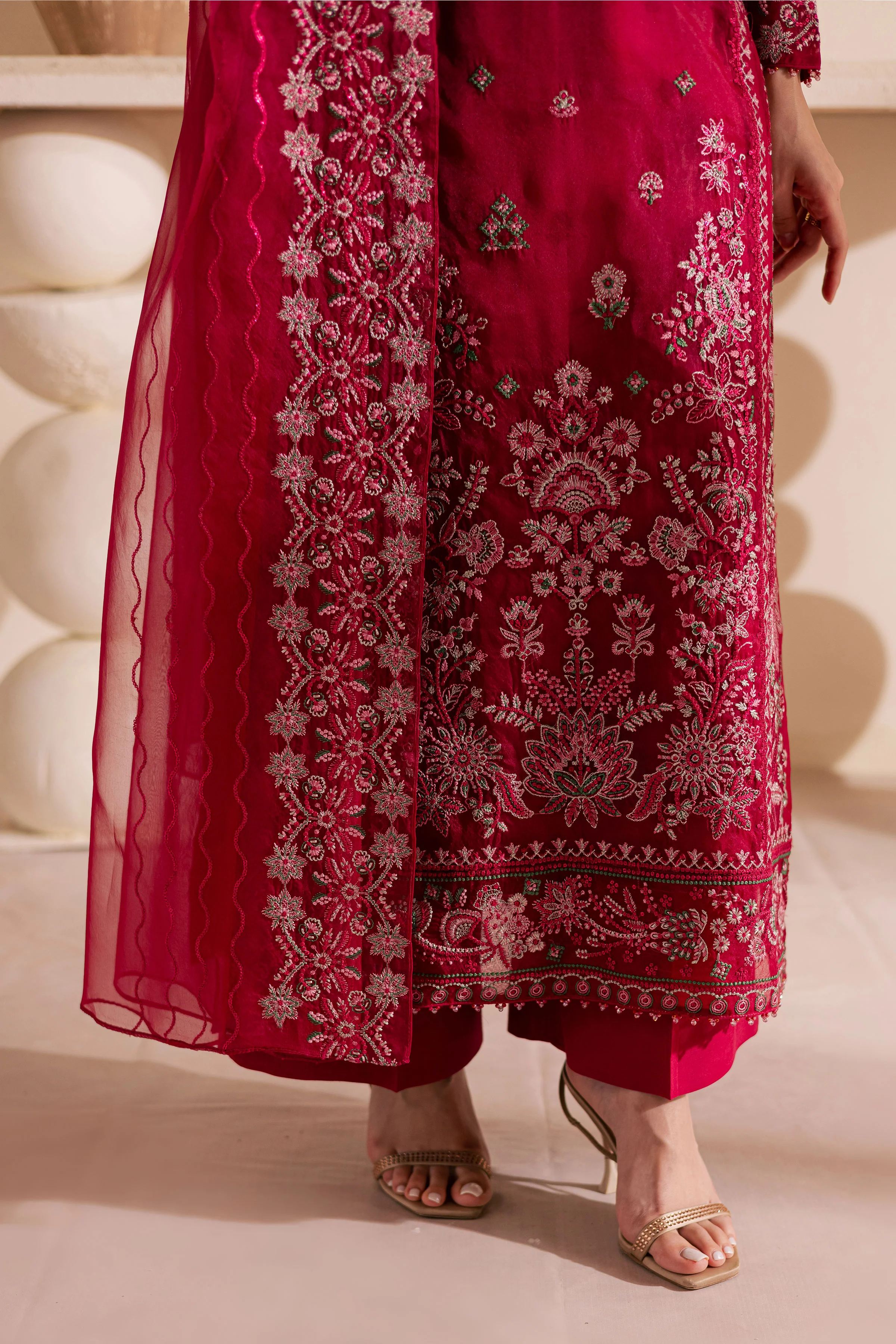 Gulshan Zara 3Pc - Embroidered Luxe Pret - Image 9