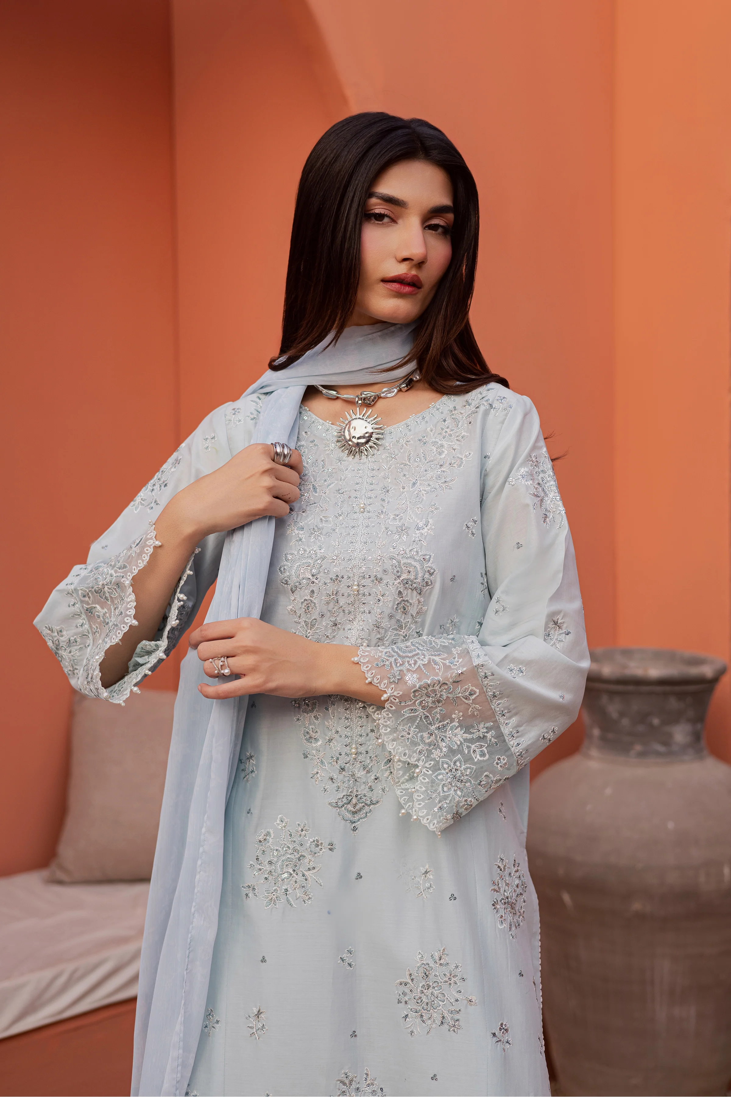 Gulsym 3Pc - Festive Embroidered Lawn - Image 3