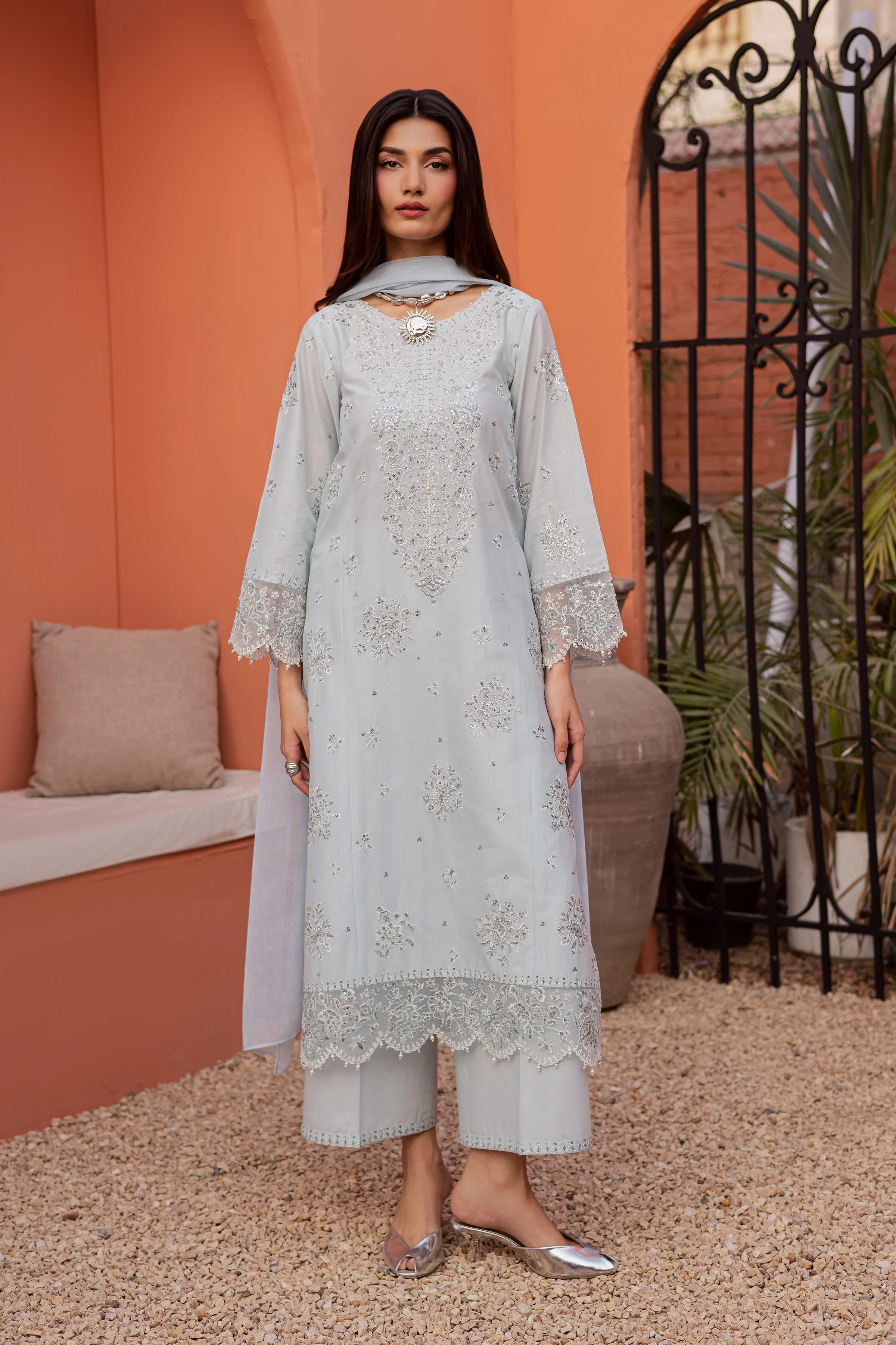 Gulsym 3Pc - Festive Embroidered Lawn - Image 5