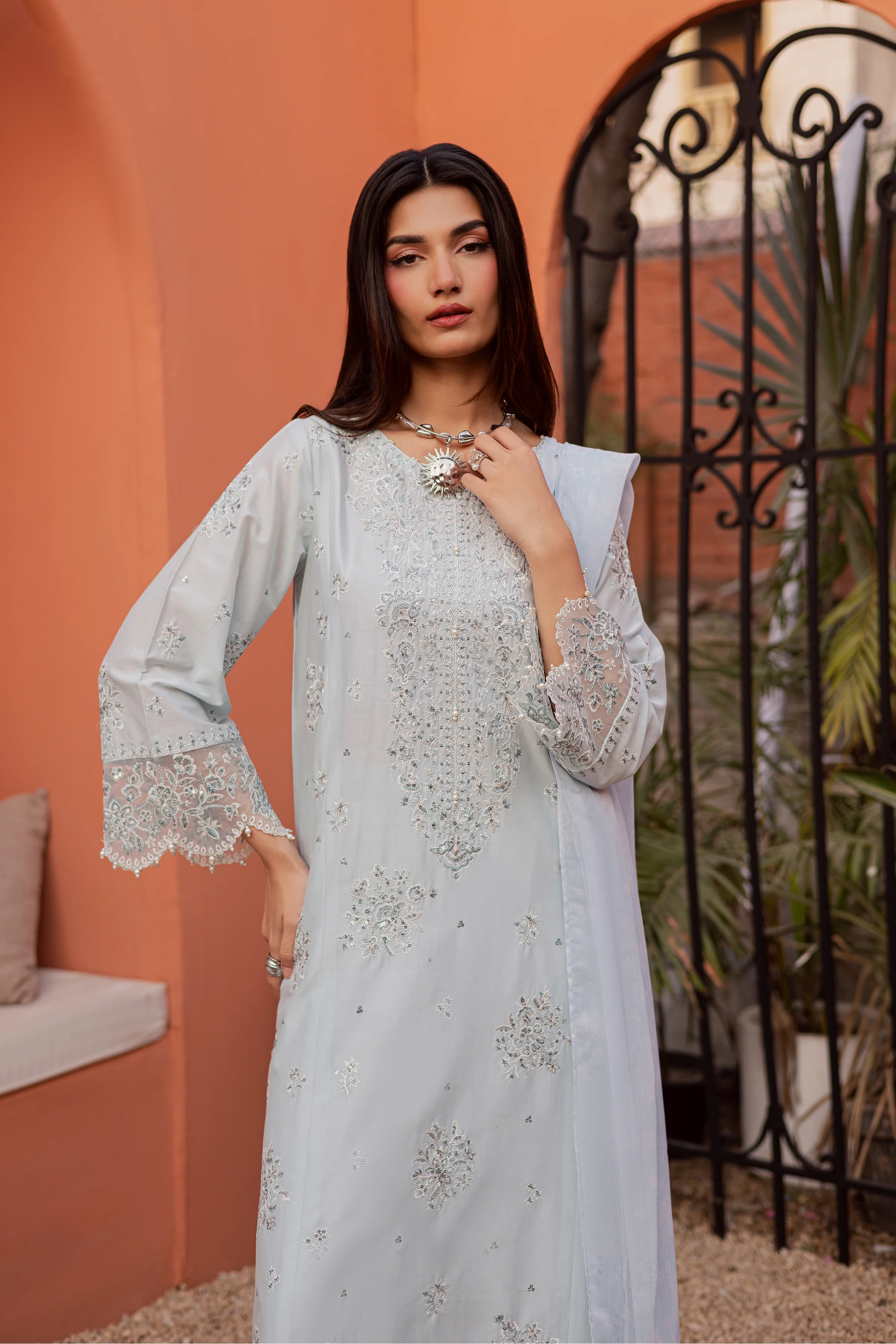 Gulsym 3Pc - Festive Embroidered Lawn - Image 6