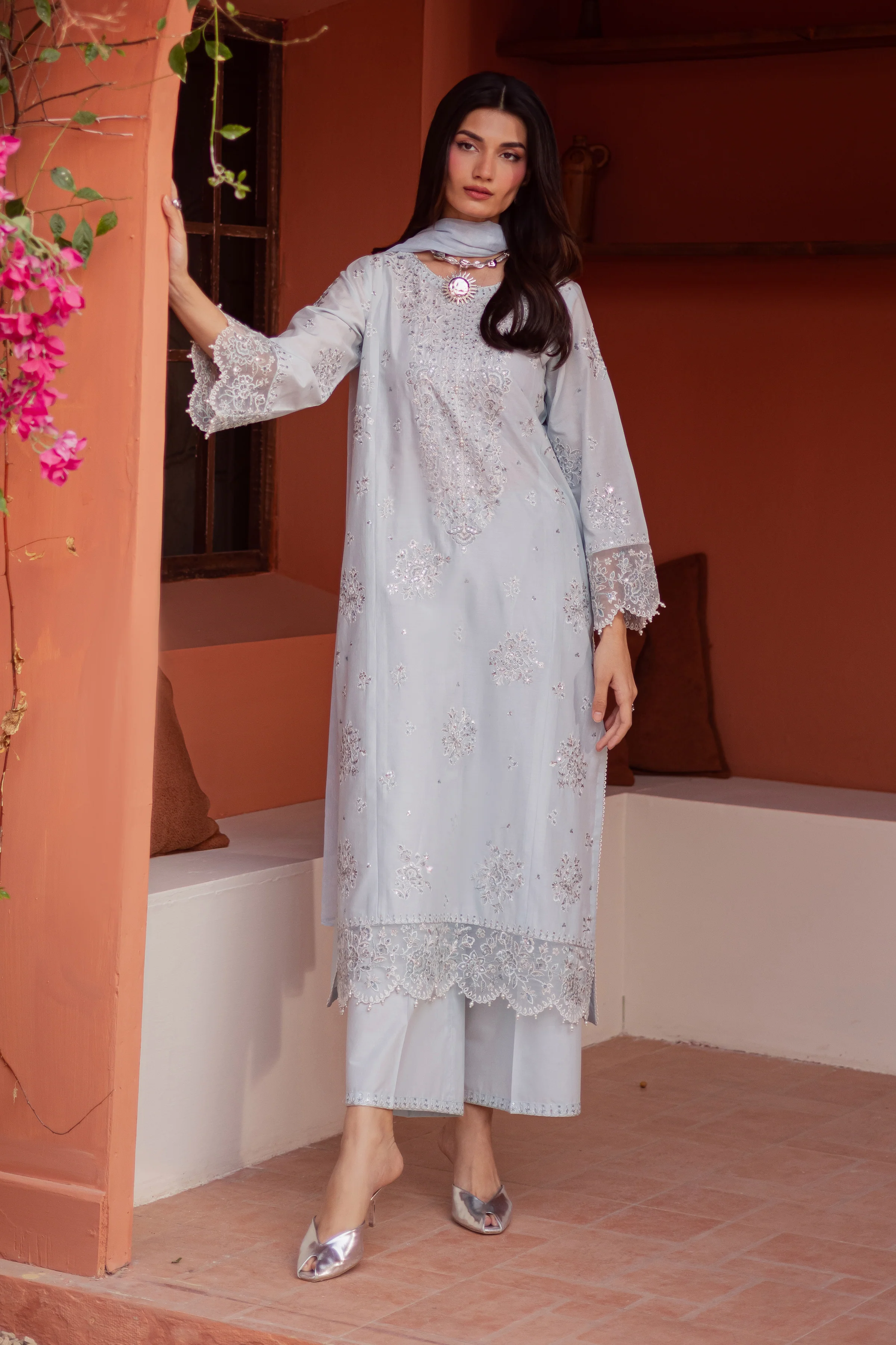 Gulsym 3Pc - Festive Embroidered Lawn - Image 7