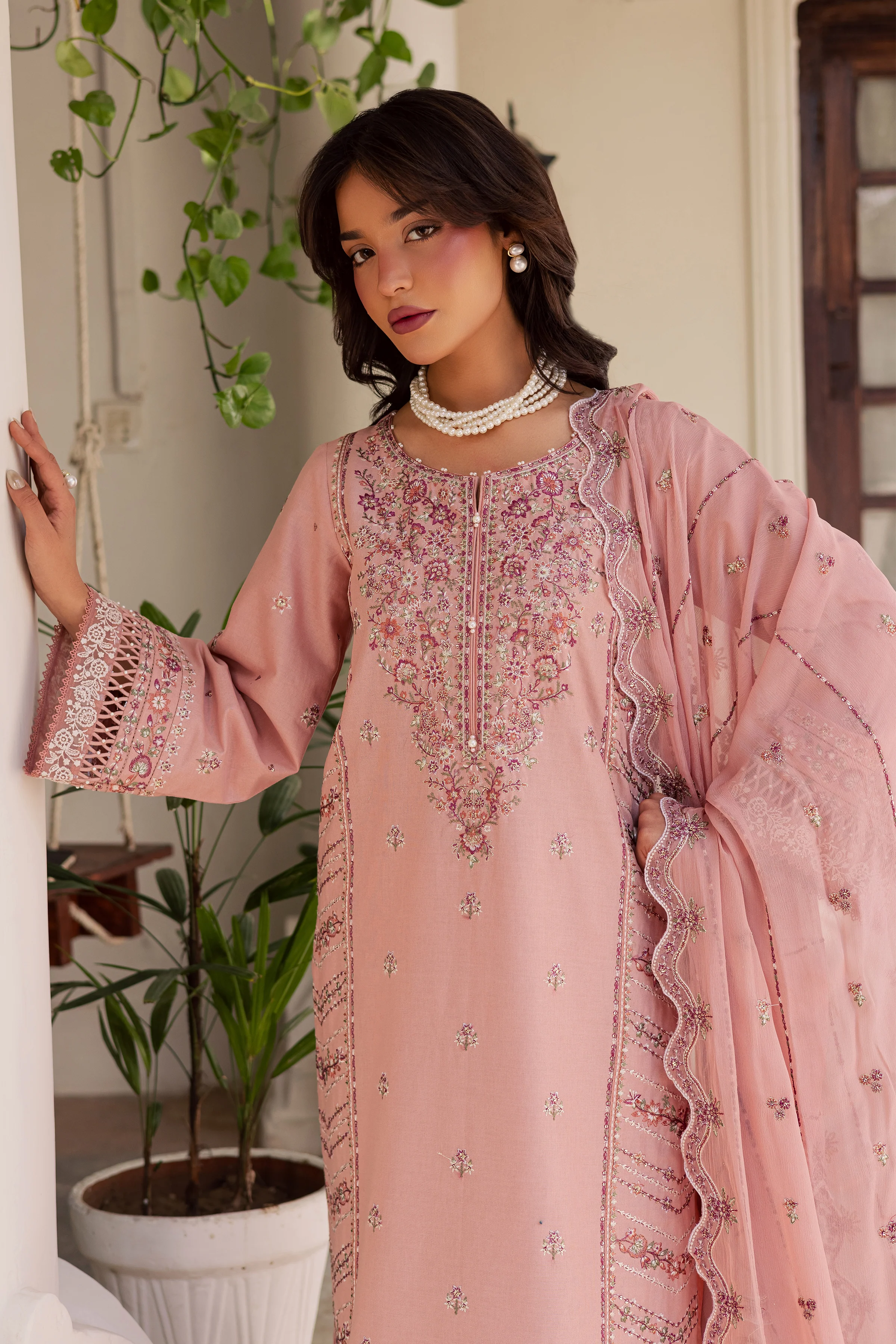 Gulzaar 3Pc - Embroidered Khaddar Dress - Image 4