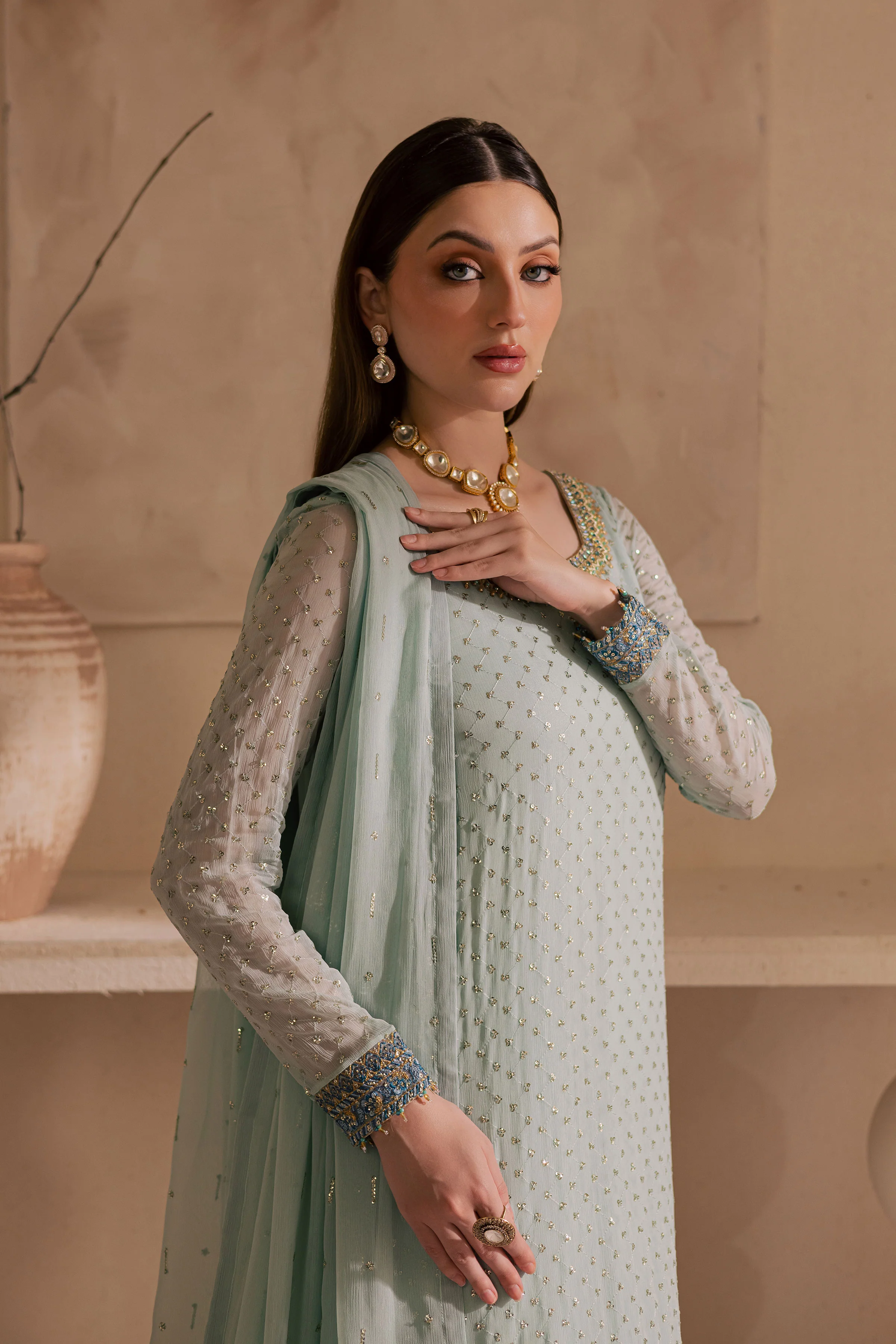 Gulzar 3Pc - Embroidered Luxe Pret - Image 4