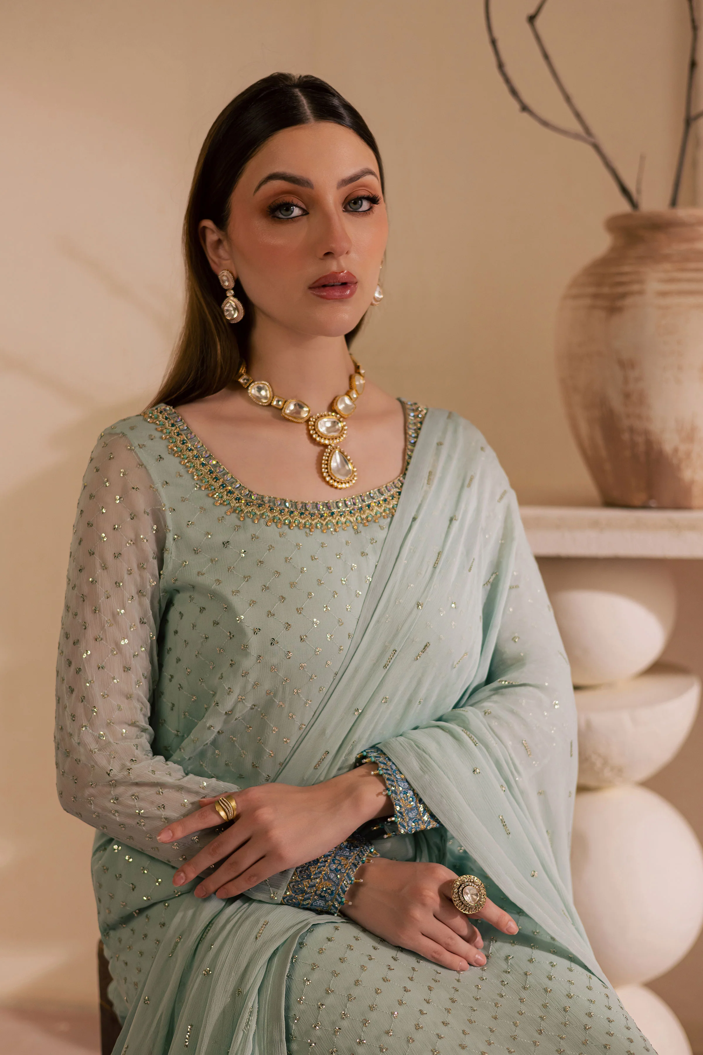 Gulzar 3Pc - Embroidered Luxe Pret - Image 5