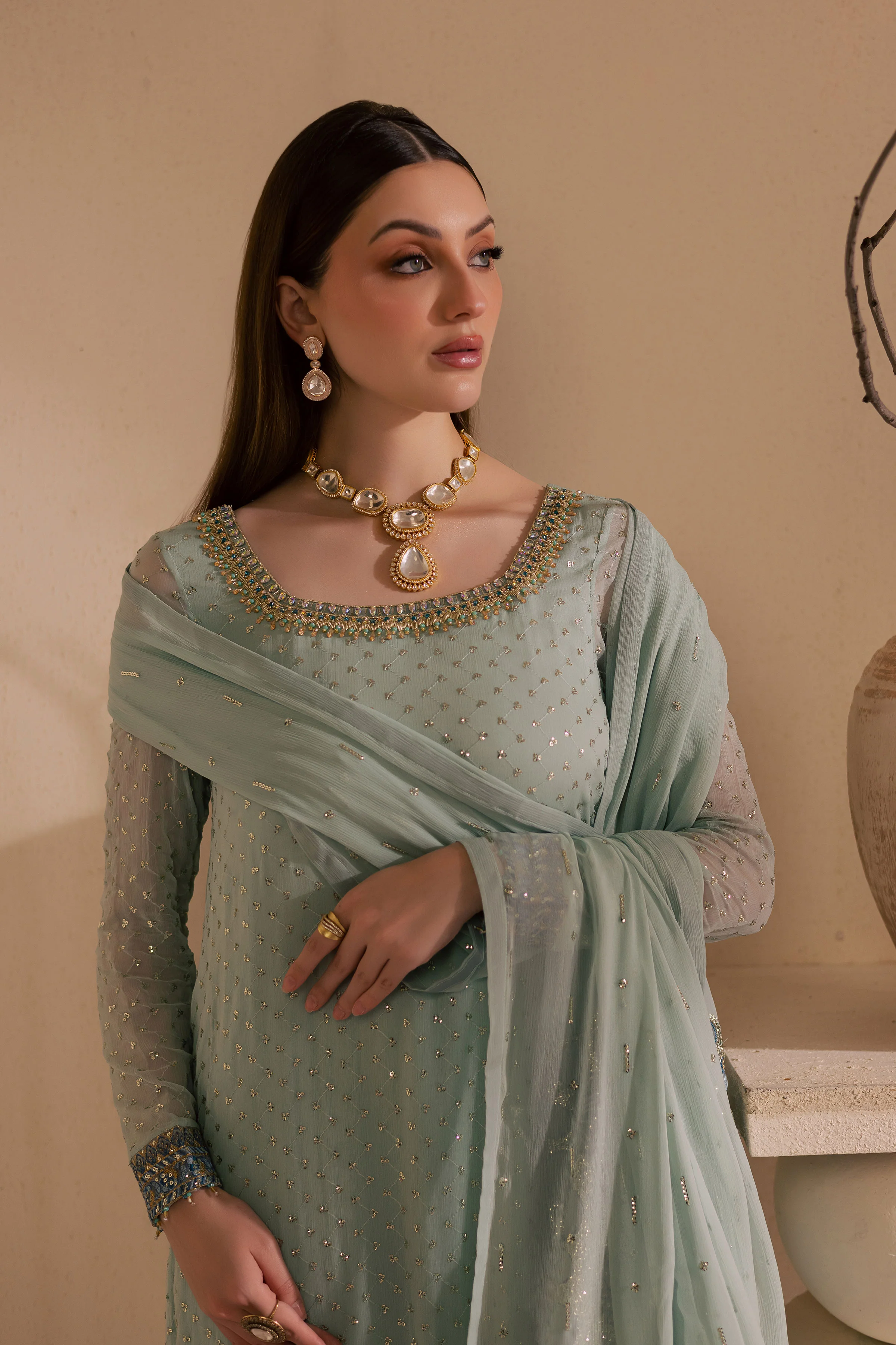 Gulzar 3Pc - Embroidered Luxe Pret - Image 6