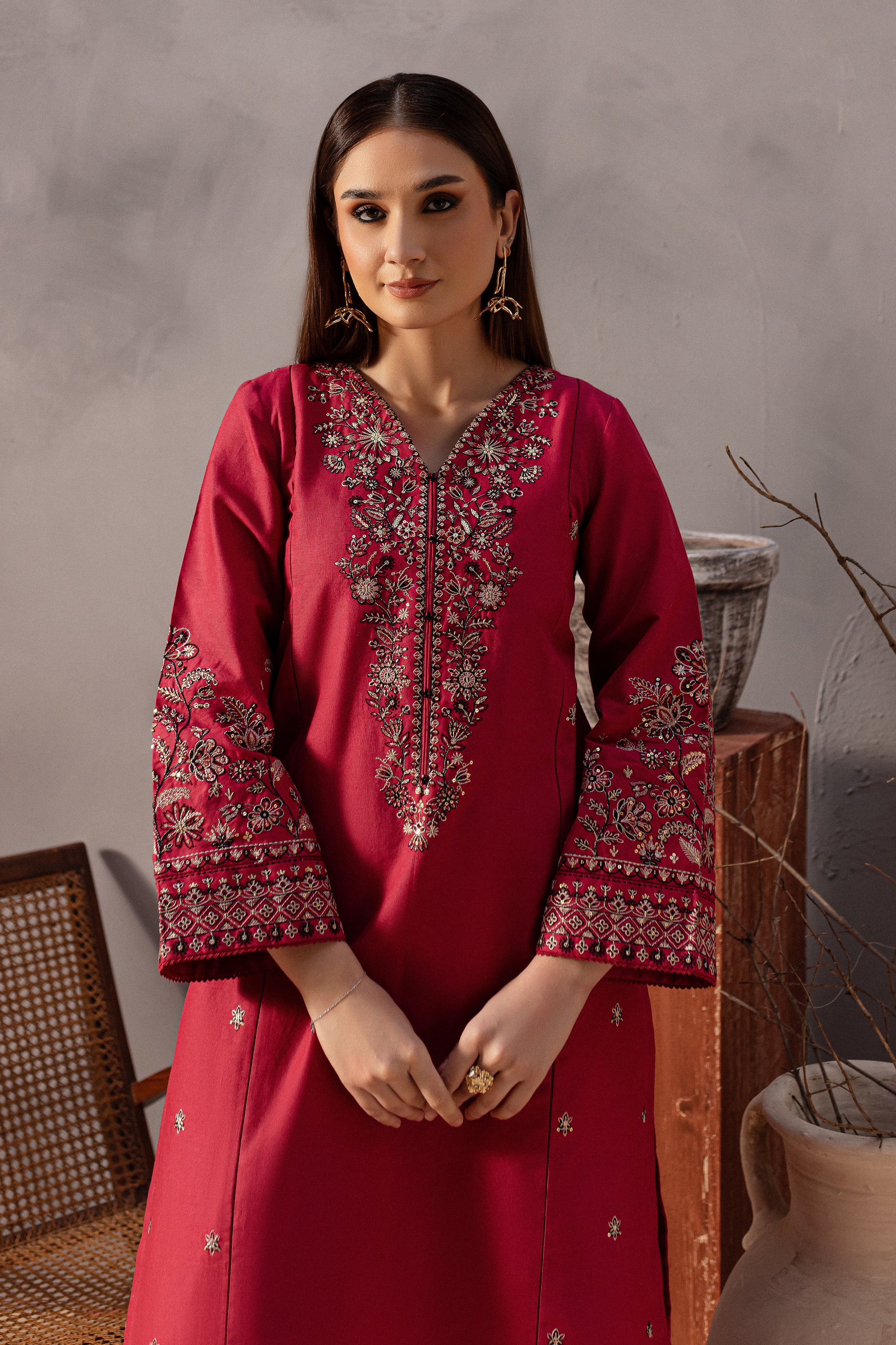 Hadley 2Pc - Embroidered Khaddar Dress - Image 2