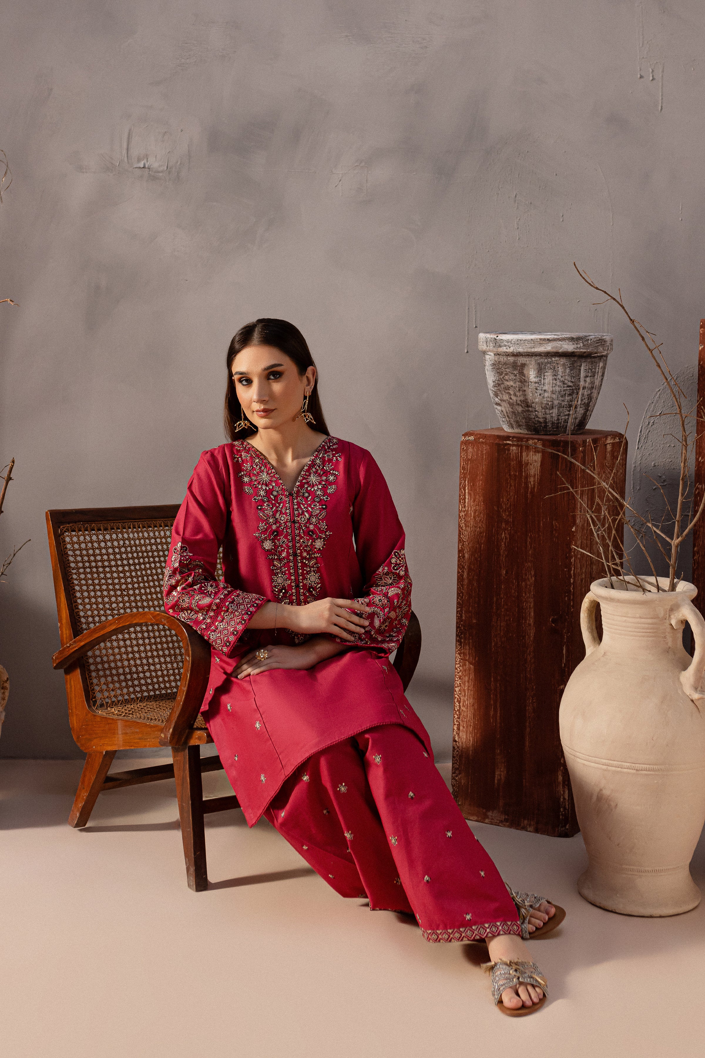 Hadley 2Pc - Embroidered Khaddar Dress - Image 5
