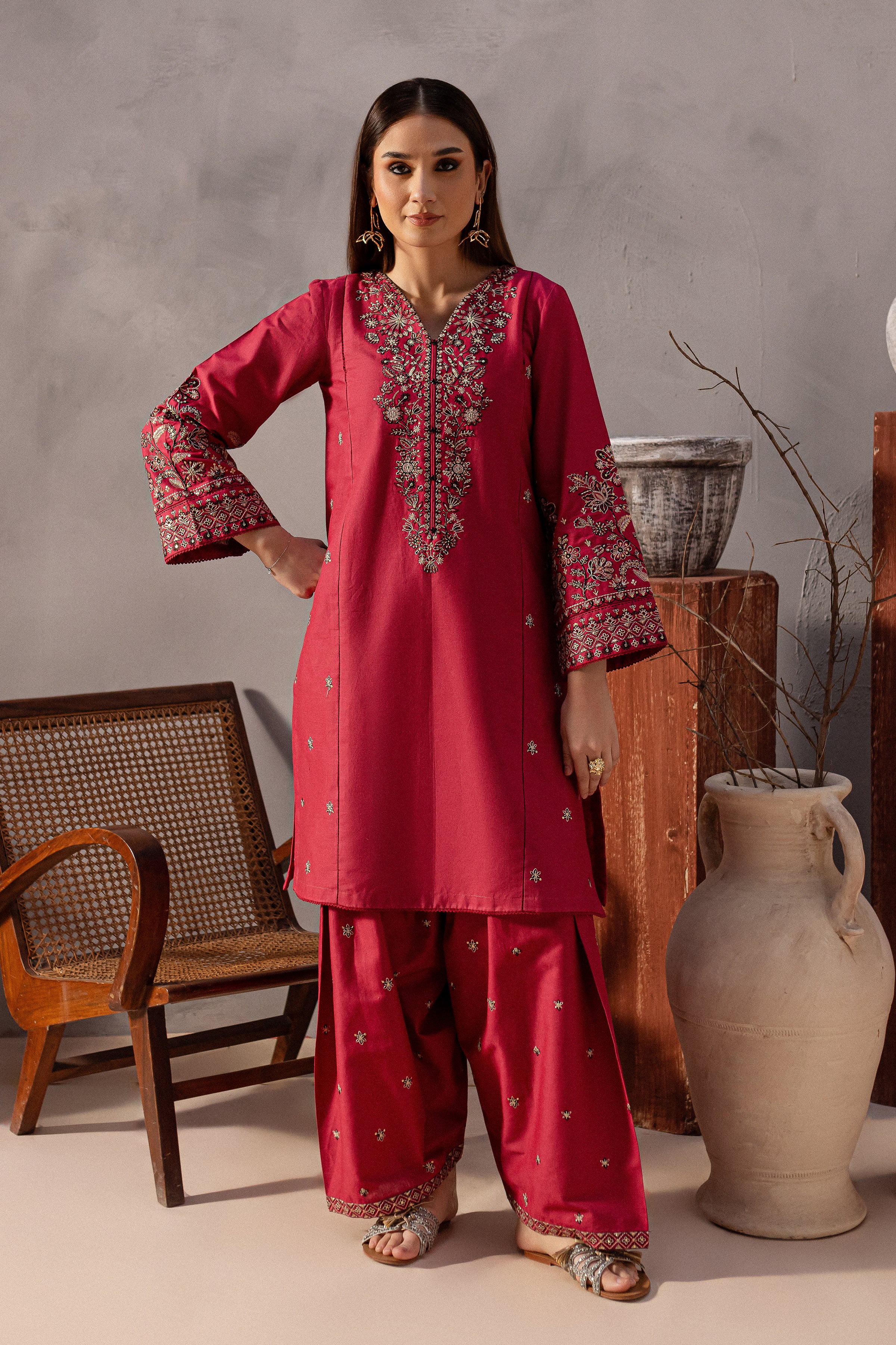 Hadley 2Pc - Embroidered Khaddar Dress - Image 6