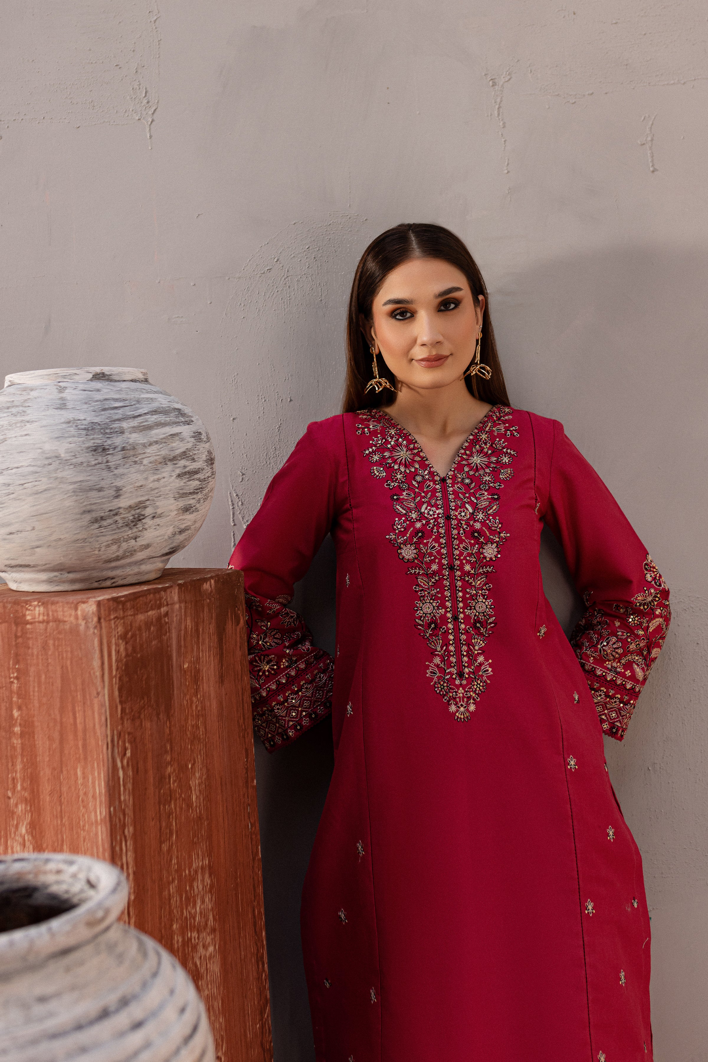 Hadley 2Pc - Embroidered Khaddar Dress - Image 7