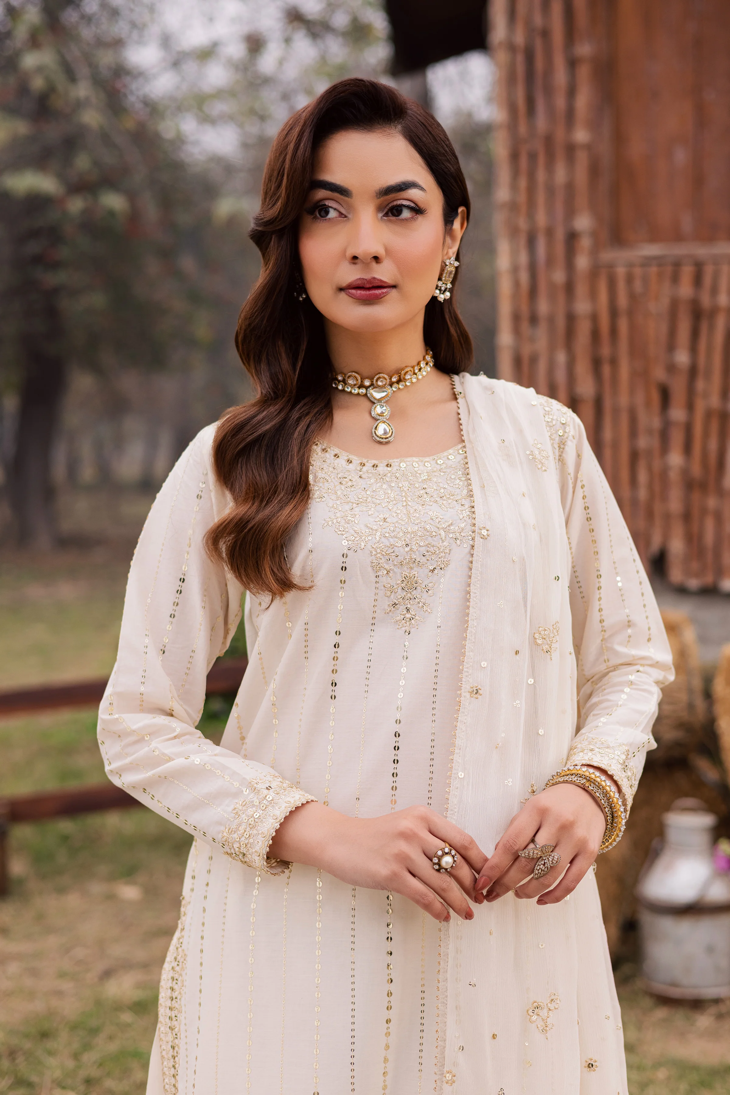 Hans 3Pc - Festive Embroidered Lawn - Image 3