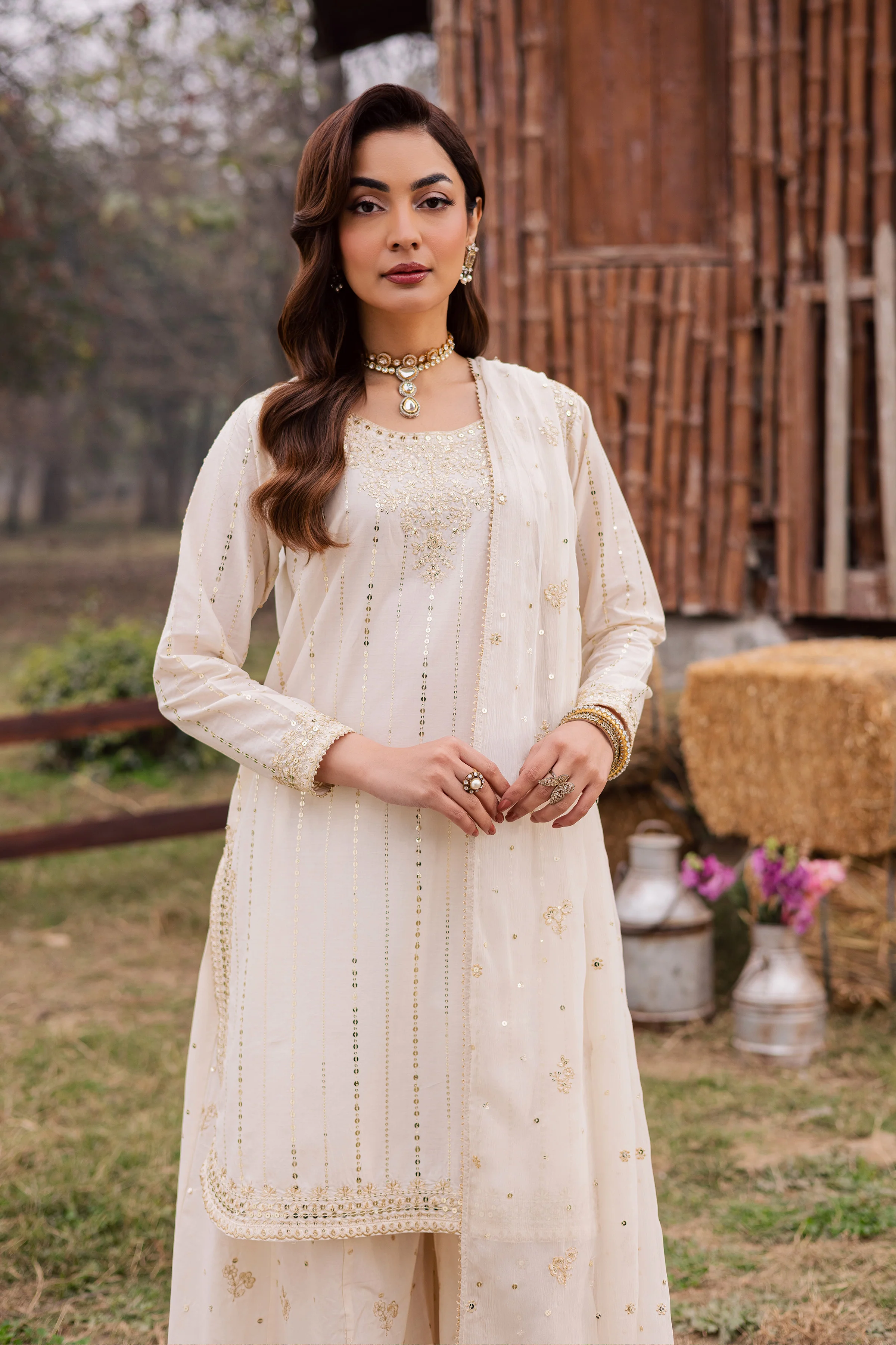 Hans 3Pc - Festive Embroidered Lawn - Image 5