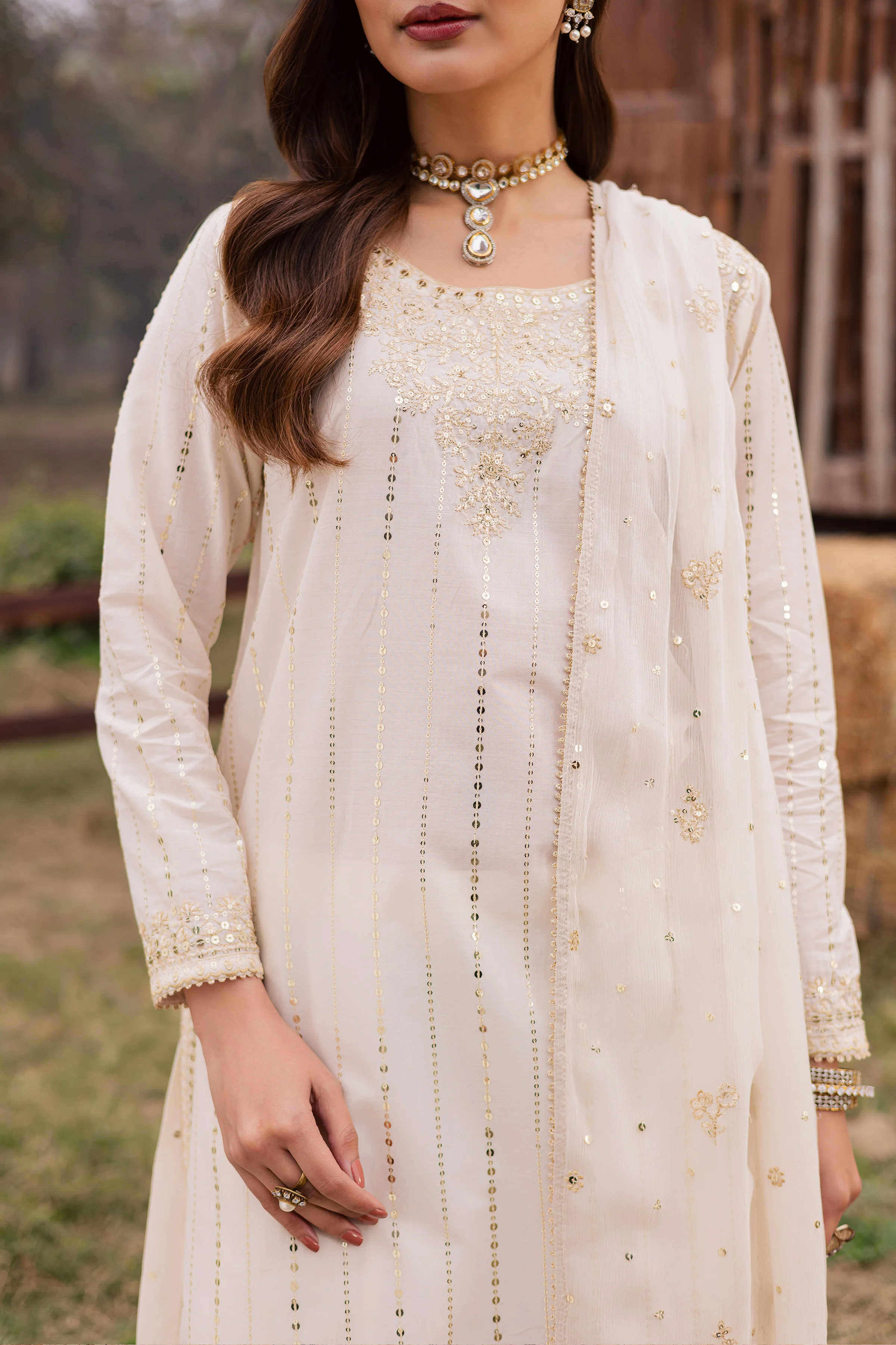 Hans 3Pc - Festive Embroidered Lawn - Image 7