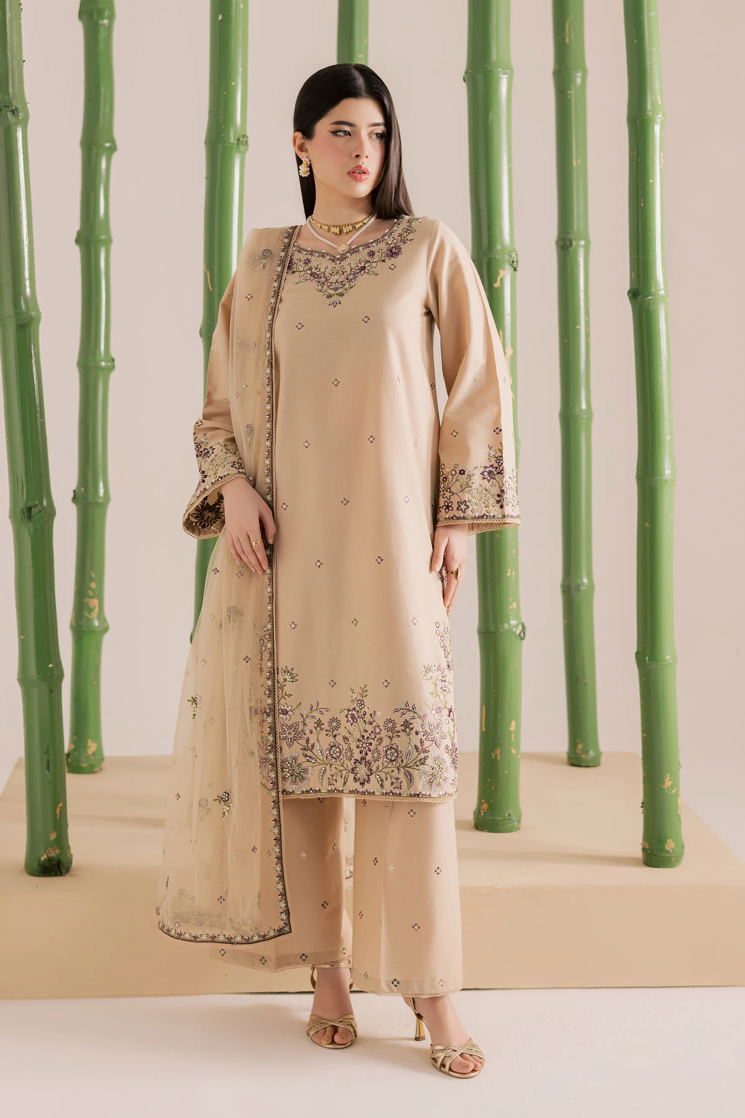 Hastings 3Pc - Embroidered Khaddar Dress - Image 3
