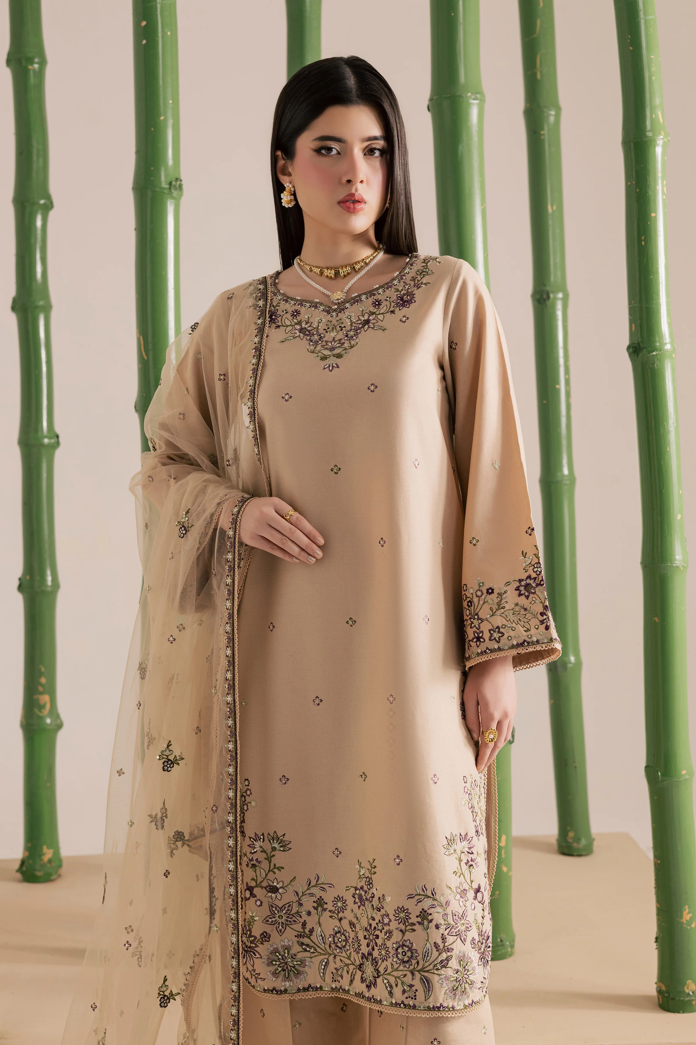 Hastings 3Pc - Embroidered Khaddar Dress - Image 5