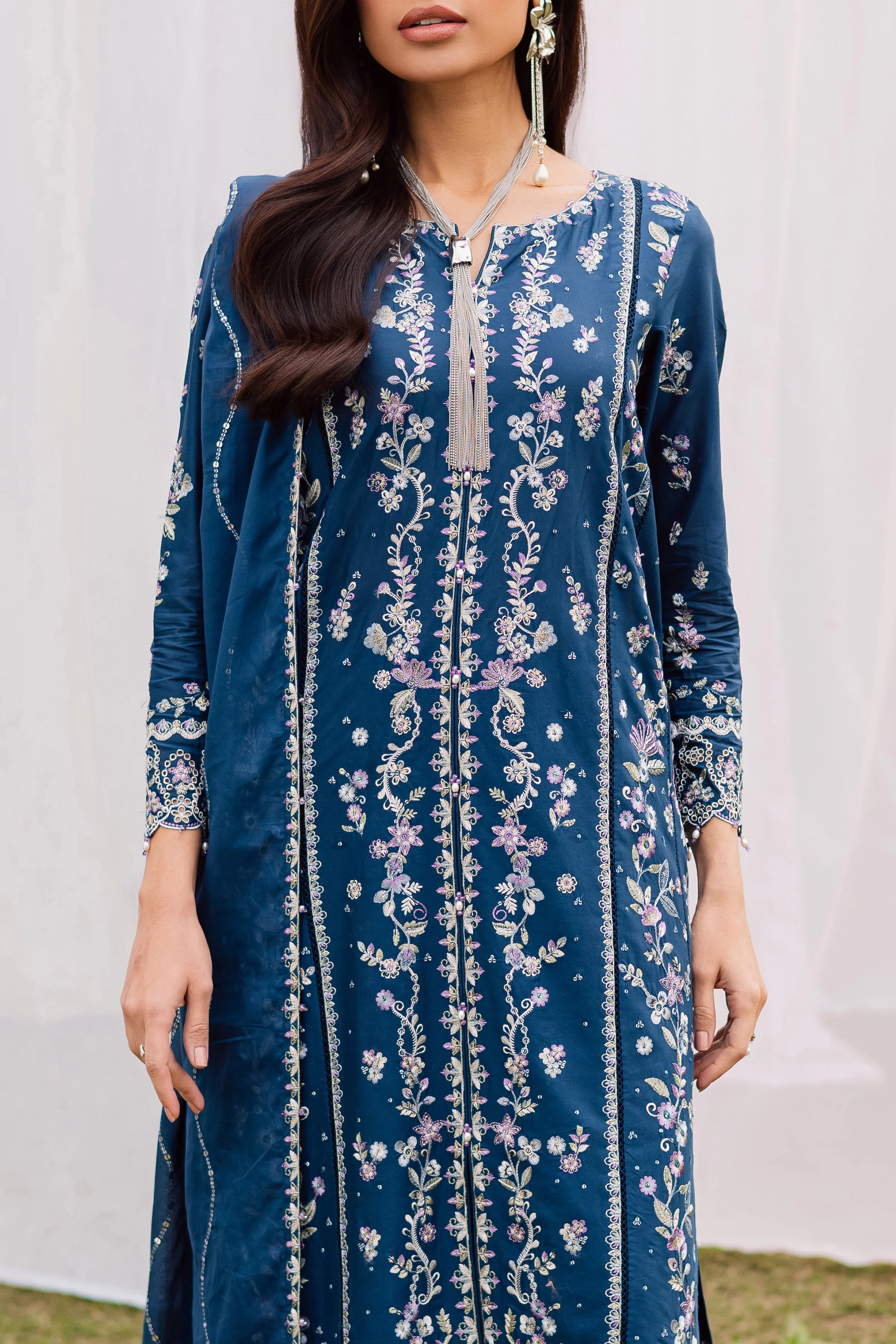 Hazy 3Pc - Festive Embroidered Lawn - Image 6