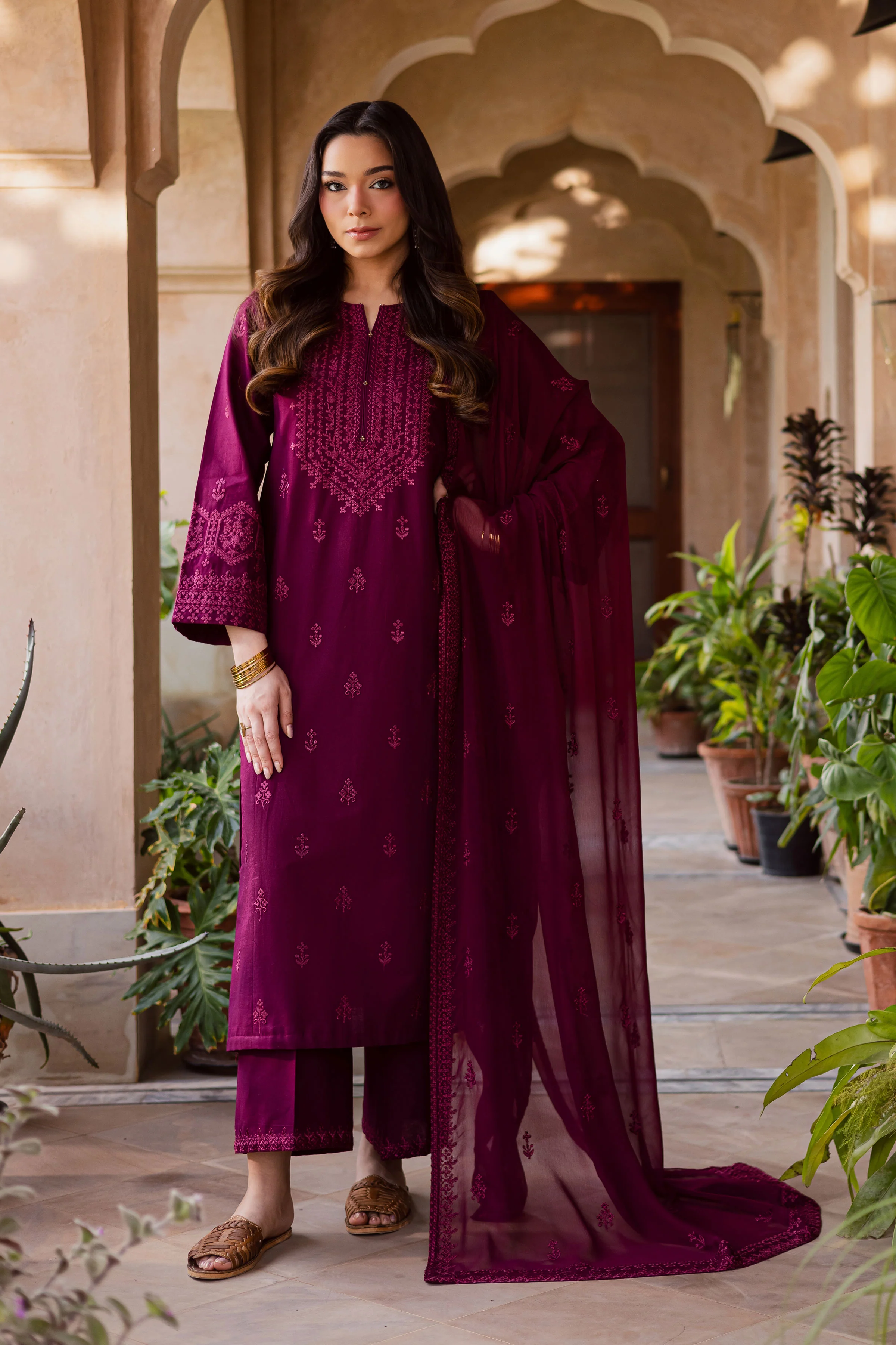 Hezlin 3Pc - Embroidered Khaddar Dress - Image 3