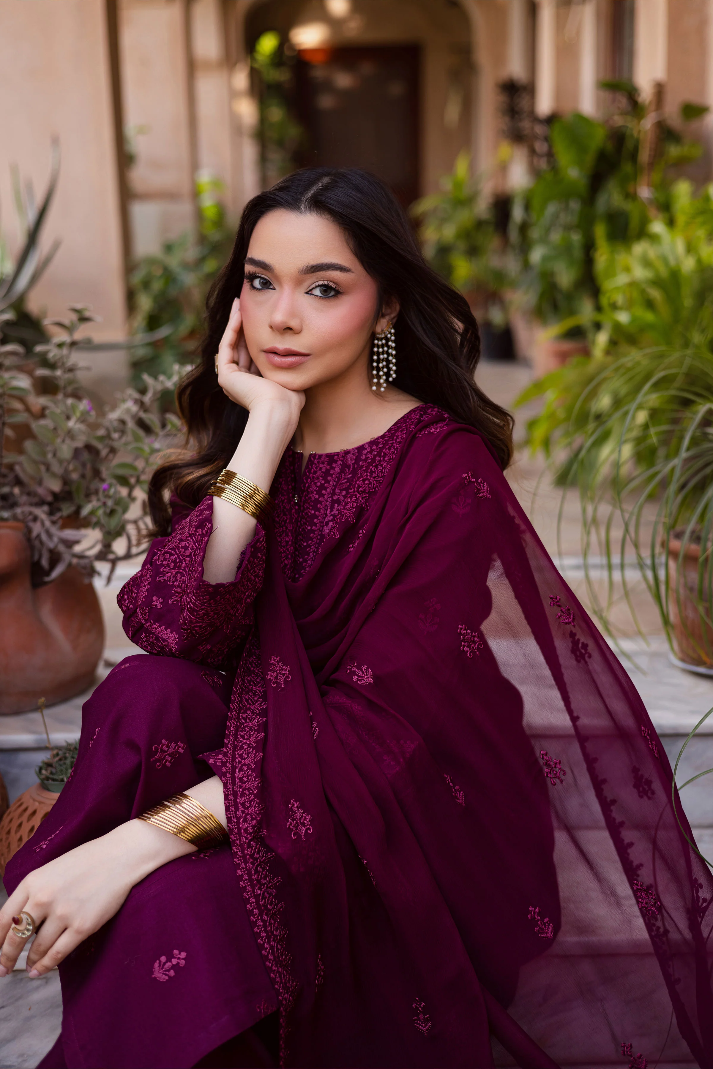 Hezlin 3Pc - Embroidered Khaddar Dress - Image 5