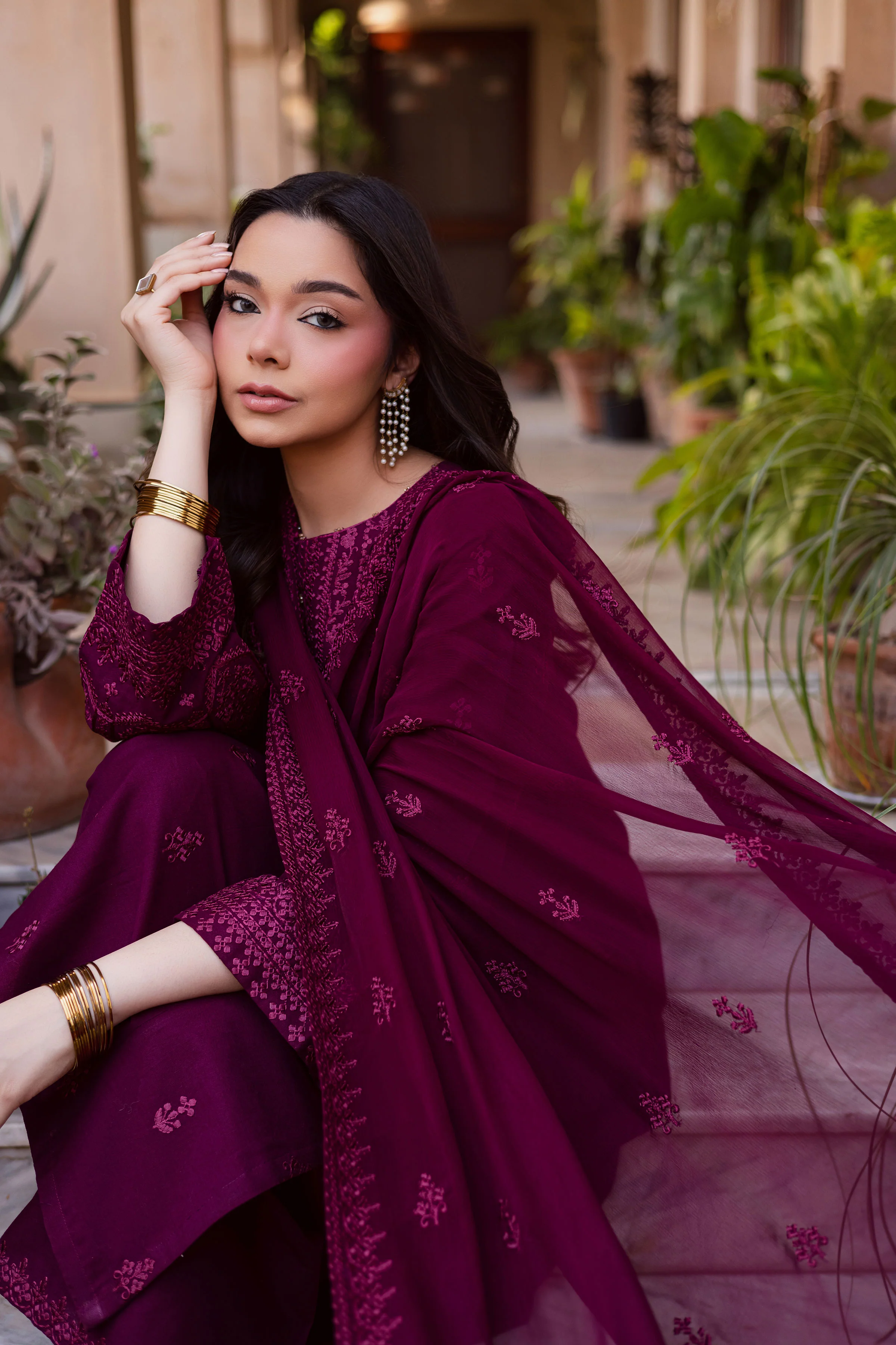 Hezlin 3Pc - Embroidered Khaddar Dress - Image 6