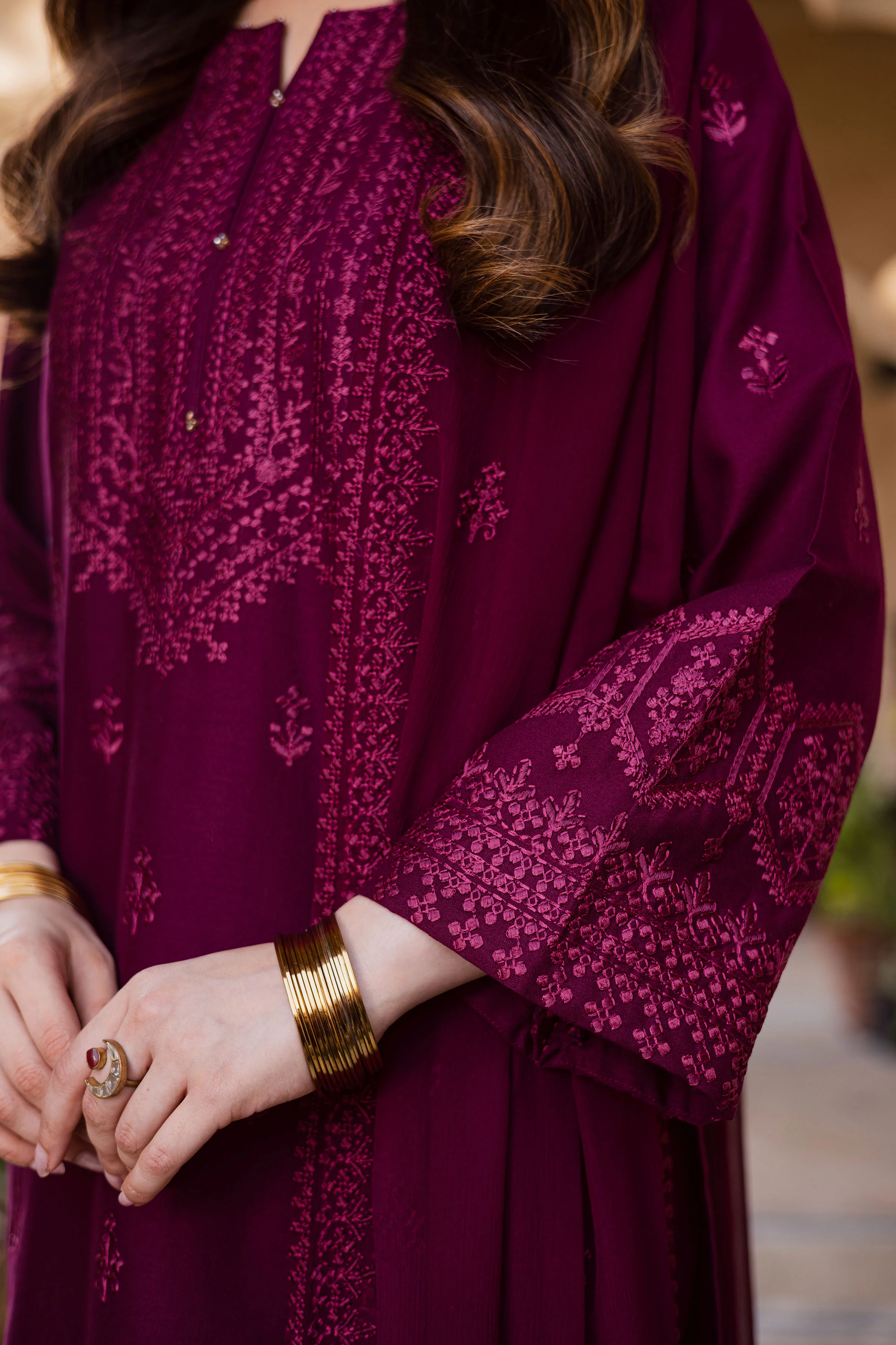 Hezlin 3Pc - Embroidered Khaddar Dress - Image 7