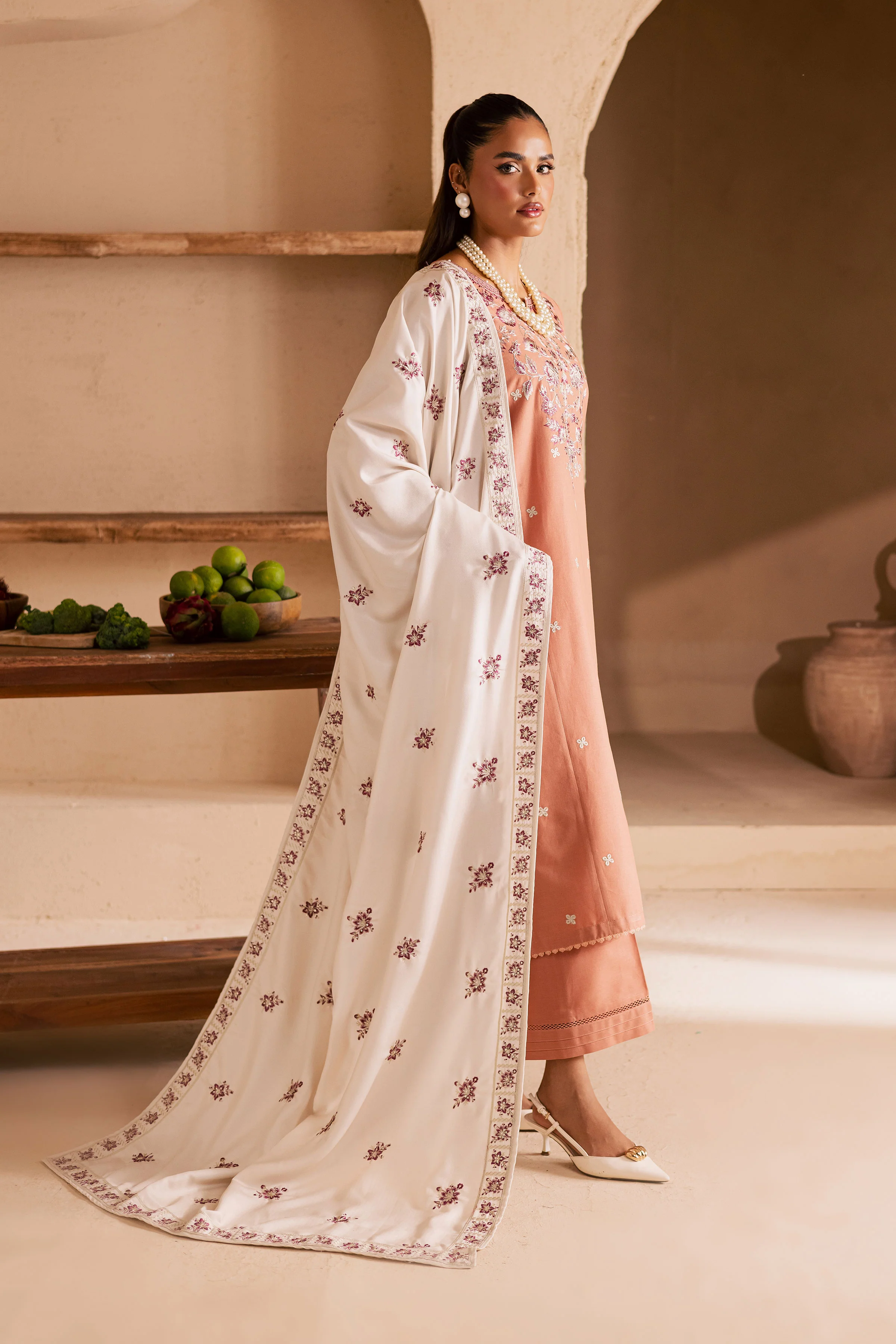 Hunter 3Pc - Embroidered Khaddar Dress - Image 4