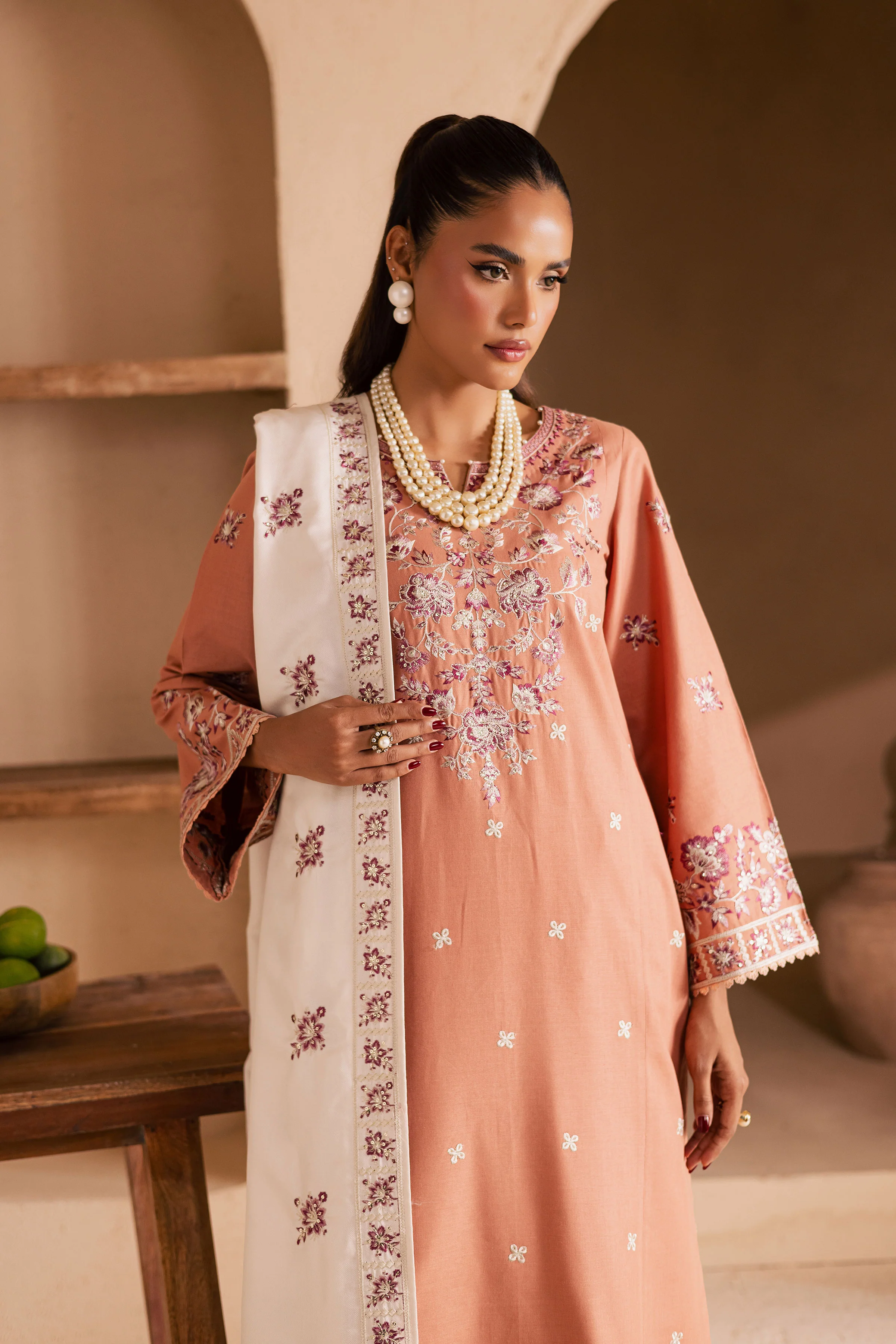 Hunter 3Pc - Embroidered Khaddar Dress - Image 5