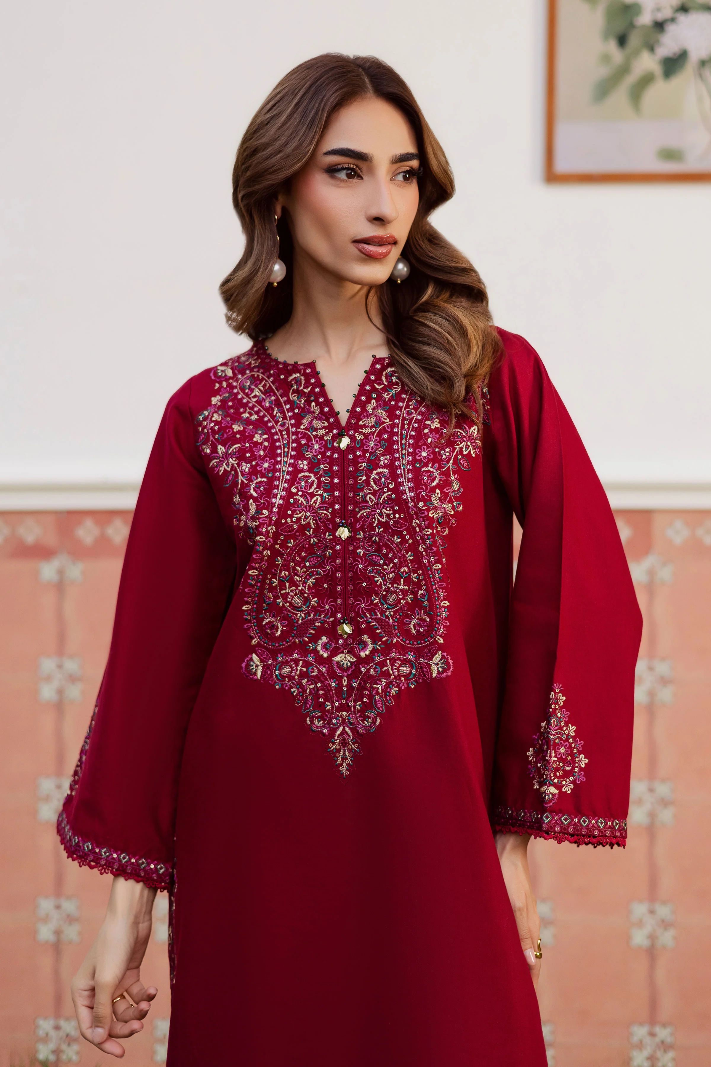 Hyde 2Pc - Embroidered Khaddar Dress - Image 3