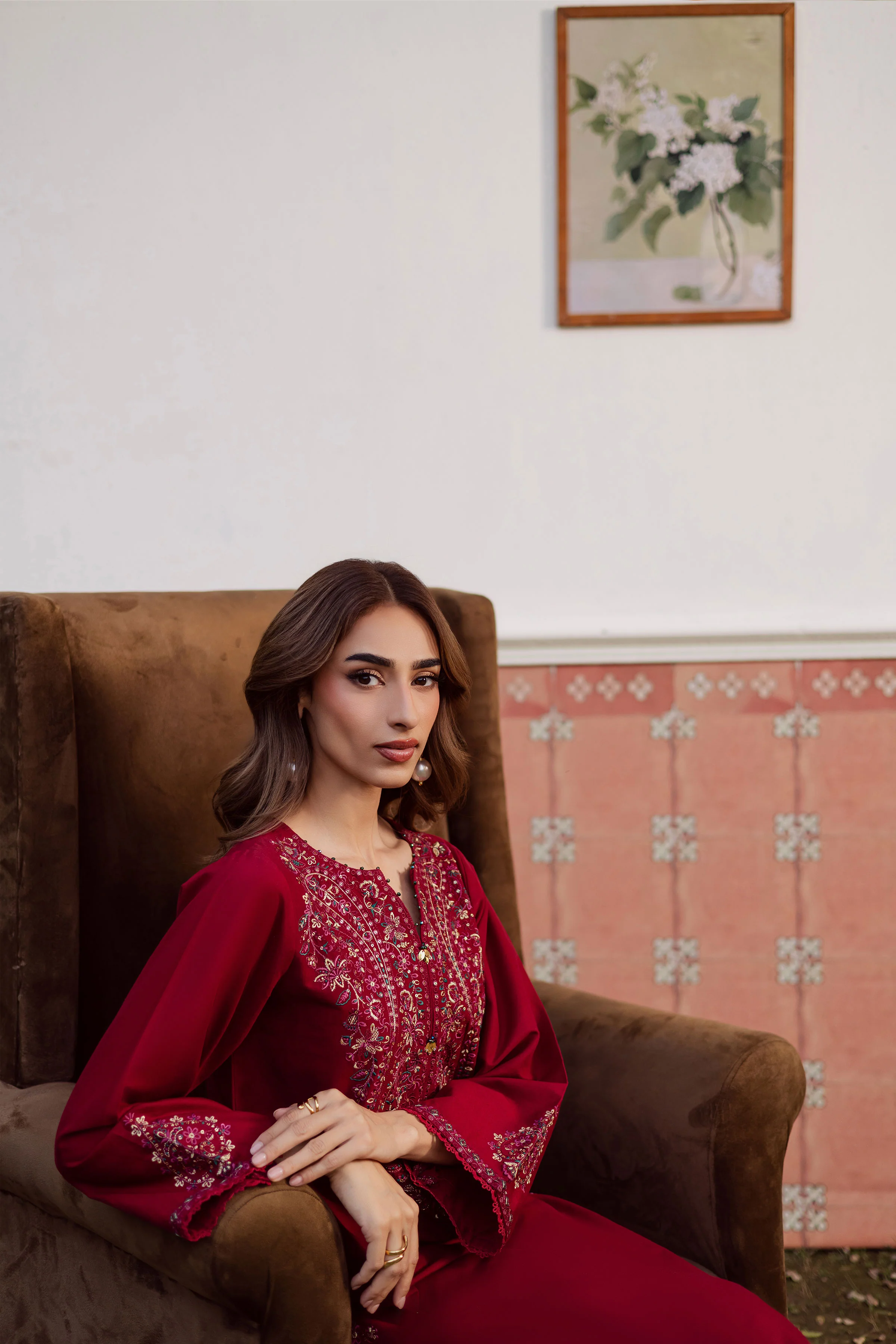 Hyde 2Pc - Embroidered Khaddar Dress - Image 4