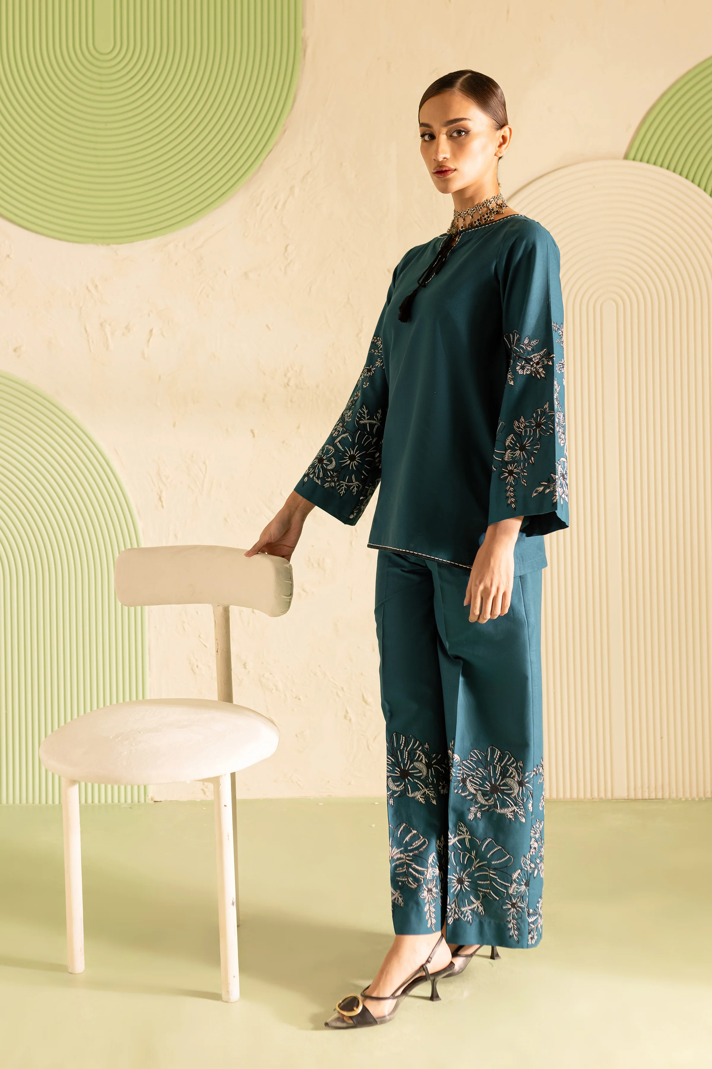 Hyelin 2Pc - Embroidered Khaddar Dress - Image 8