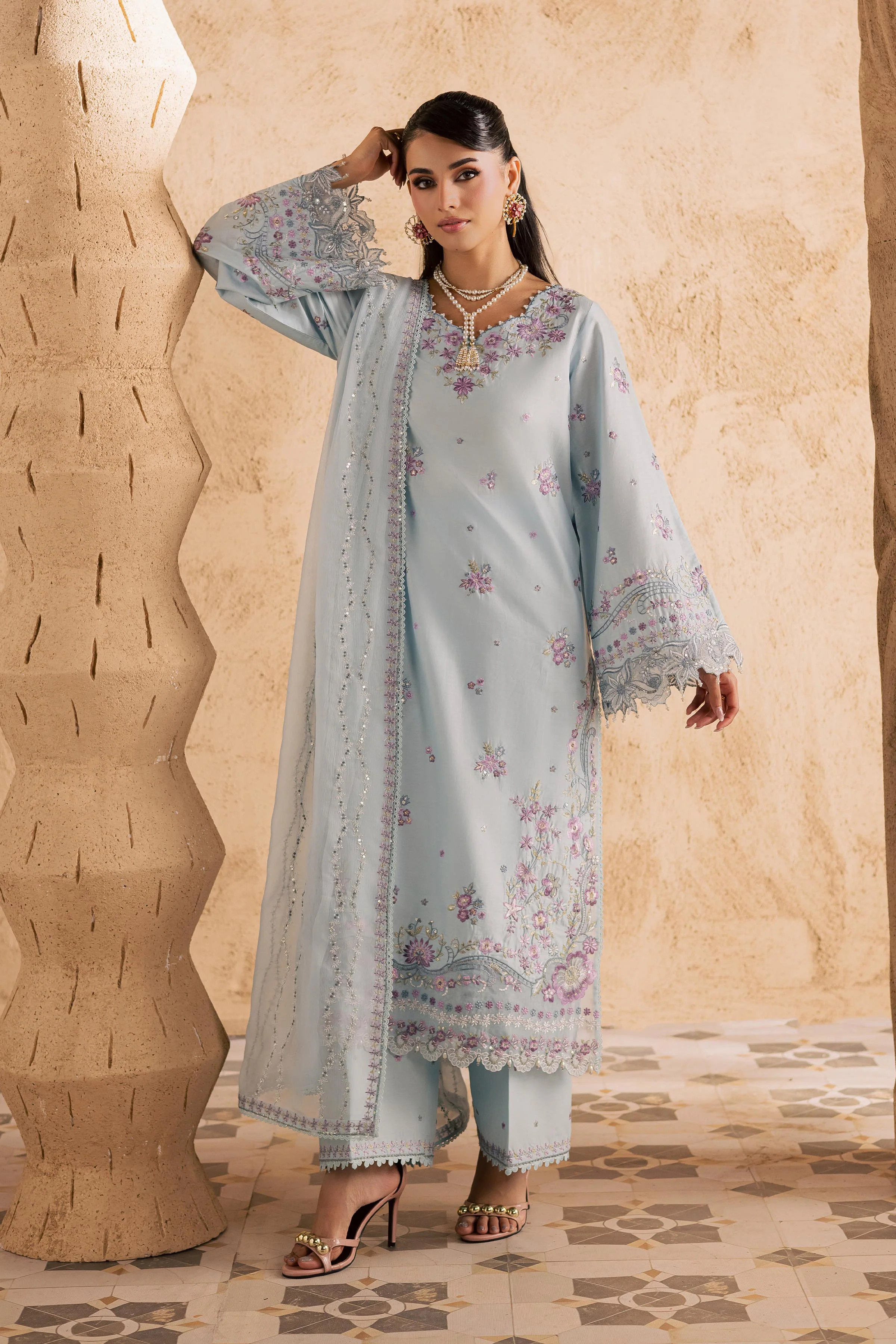 Ice 3Pc - Embroidered Festive Pret - Image 10