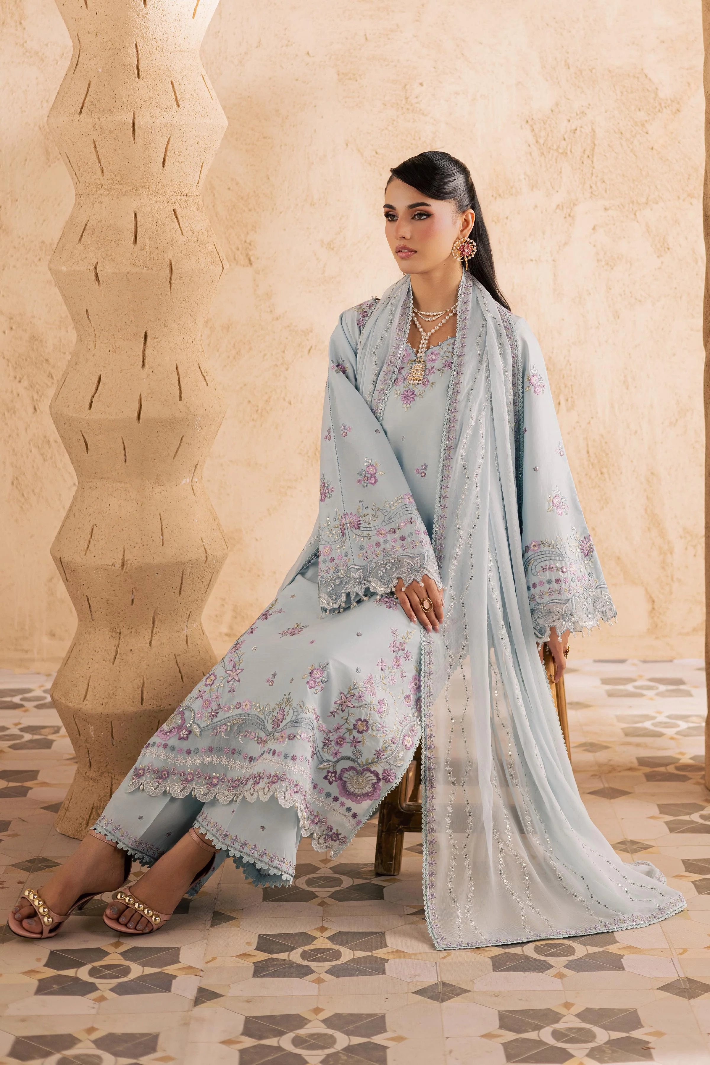 Ice 3Pc - Embroidered Festive Pret - Image 4