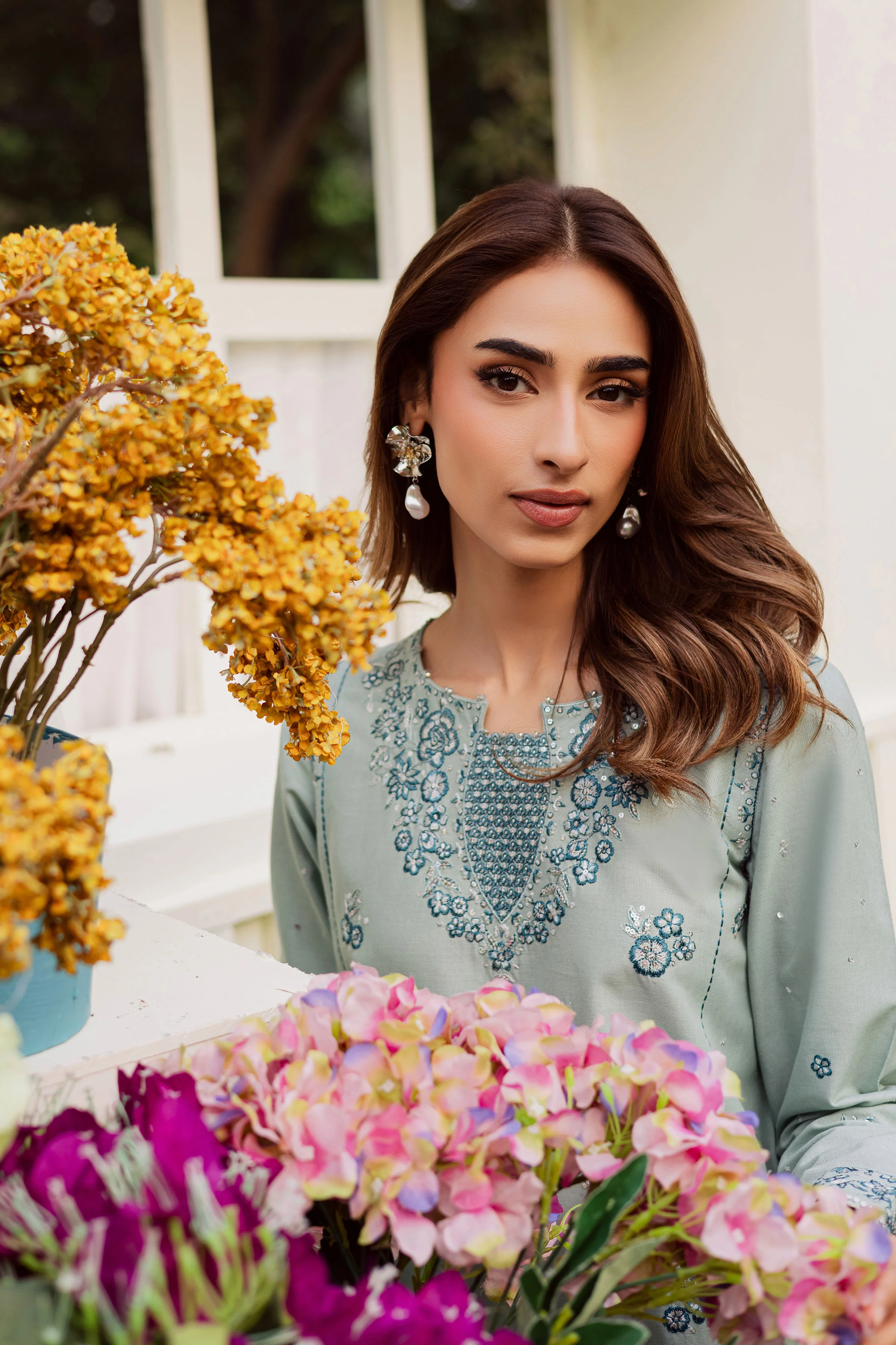 Ice Flower 2Pc - Embroidered Khaddar Dress - Image 2