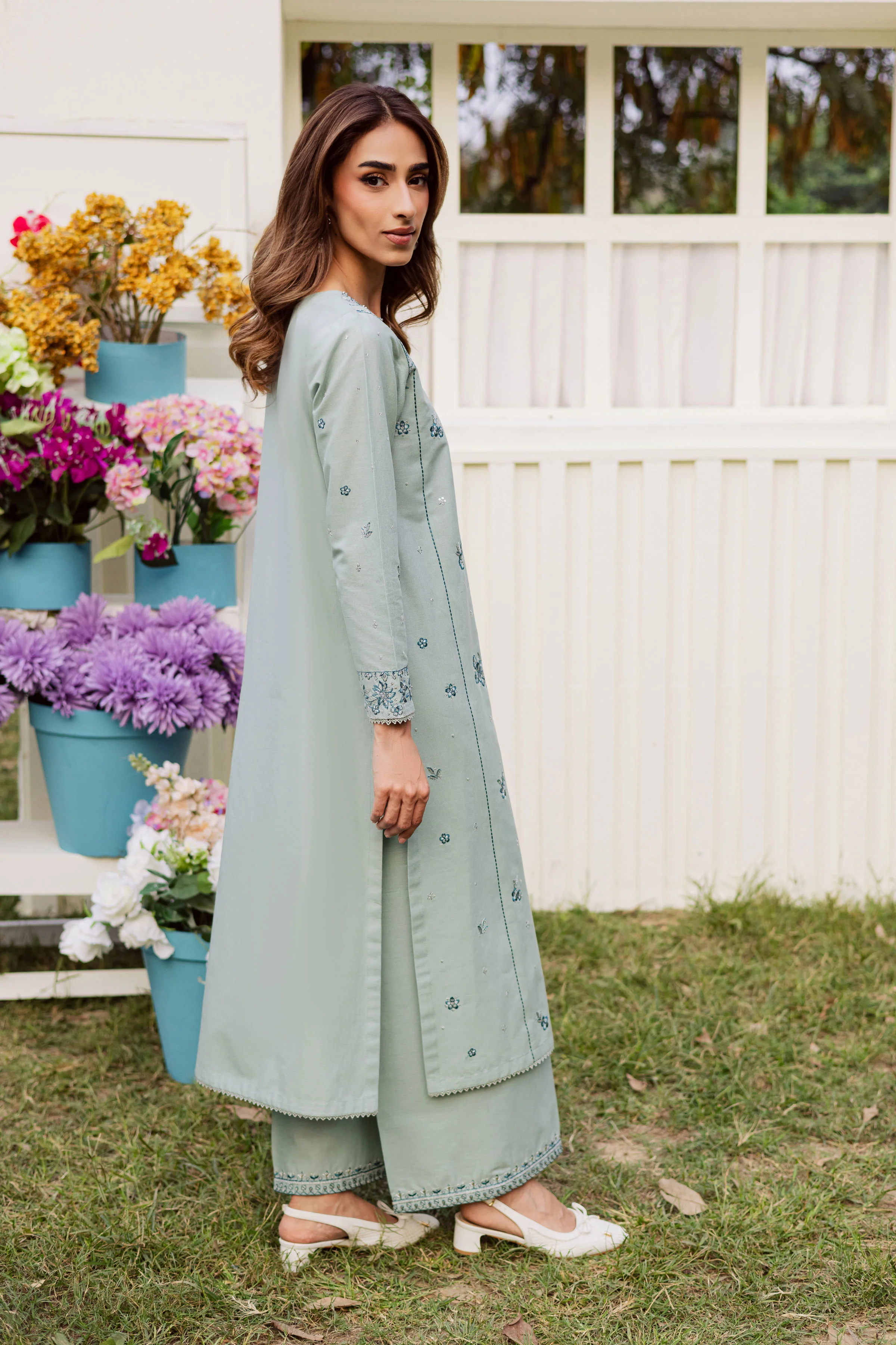 Ice Flower 2Pc - Embroidered Khaddar Dress - Image 5