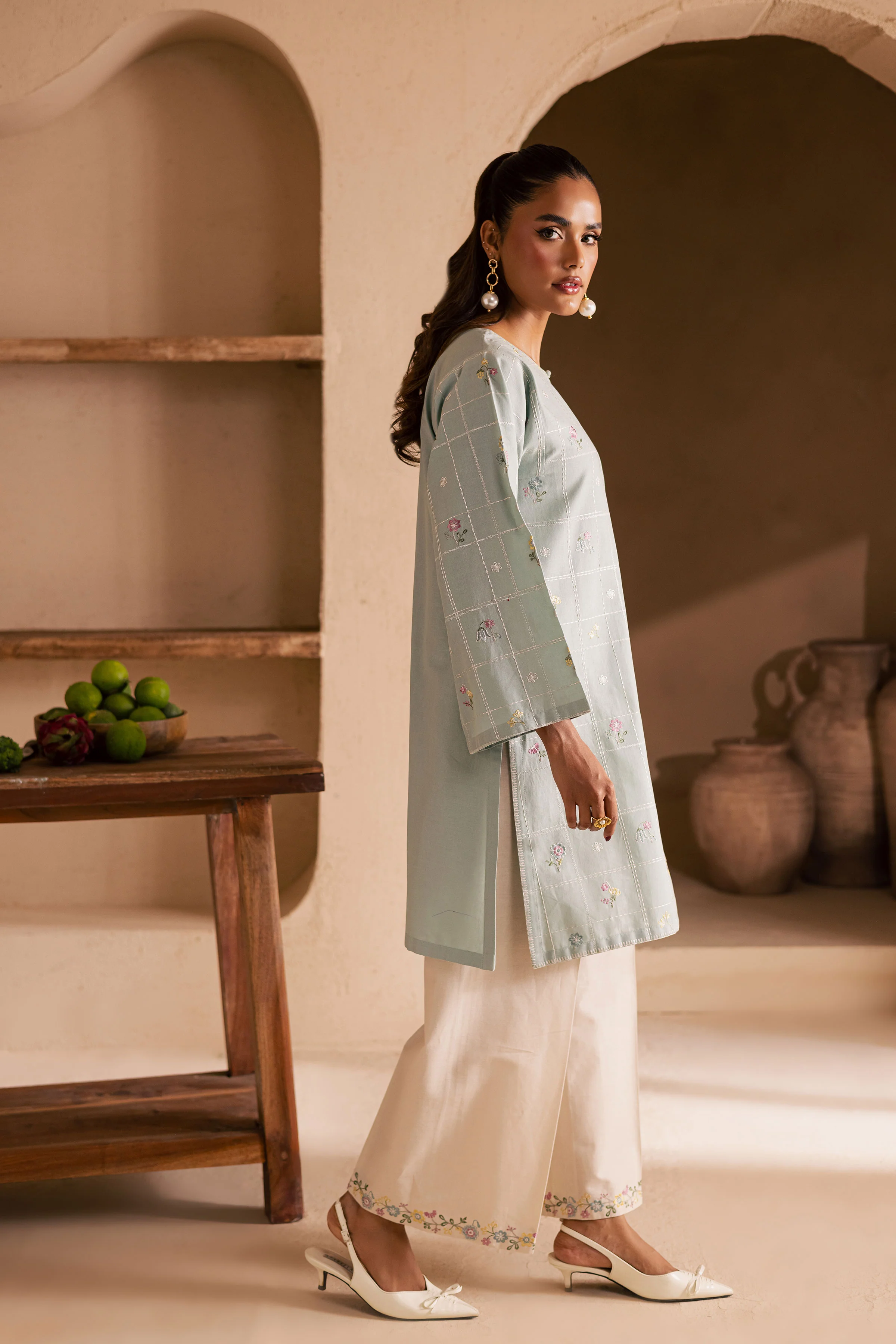 Ice Snow 2Pc - Embroidered Khaddar Dress - Image 4