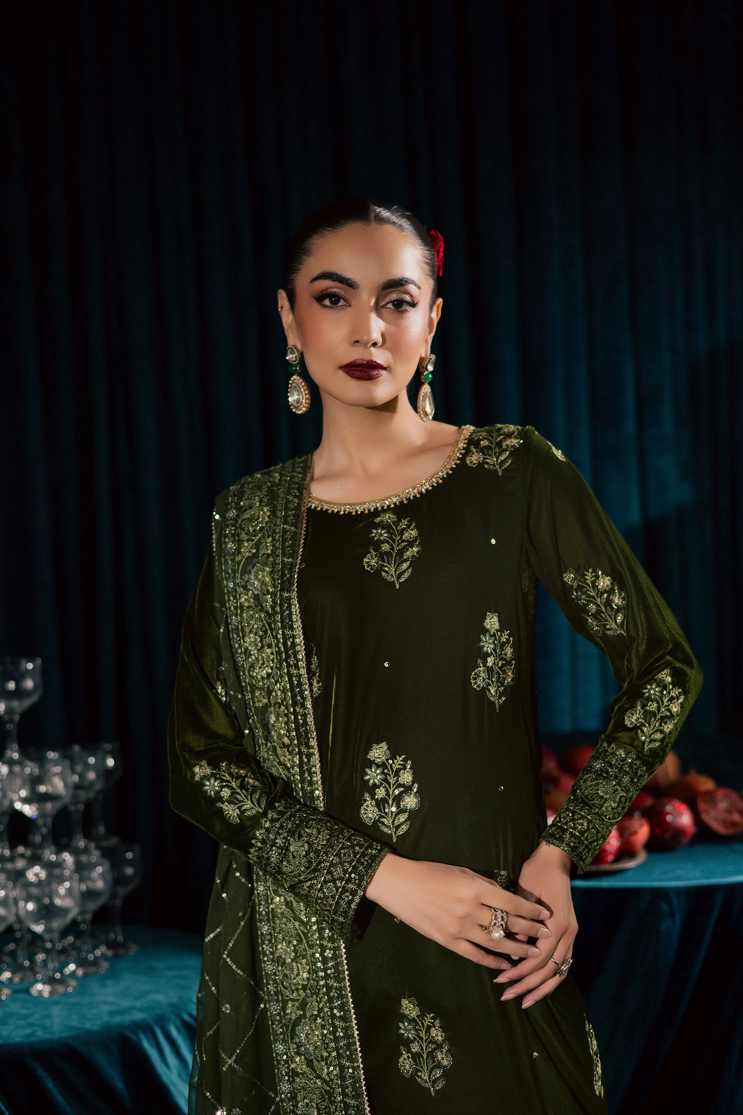 Inara 3Pc - Velvet Formal Dress - Image 4