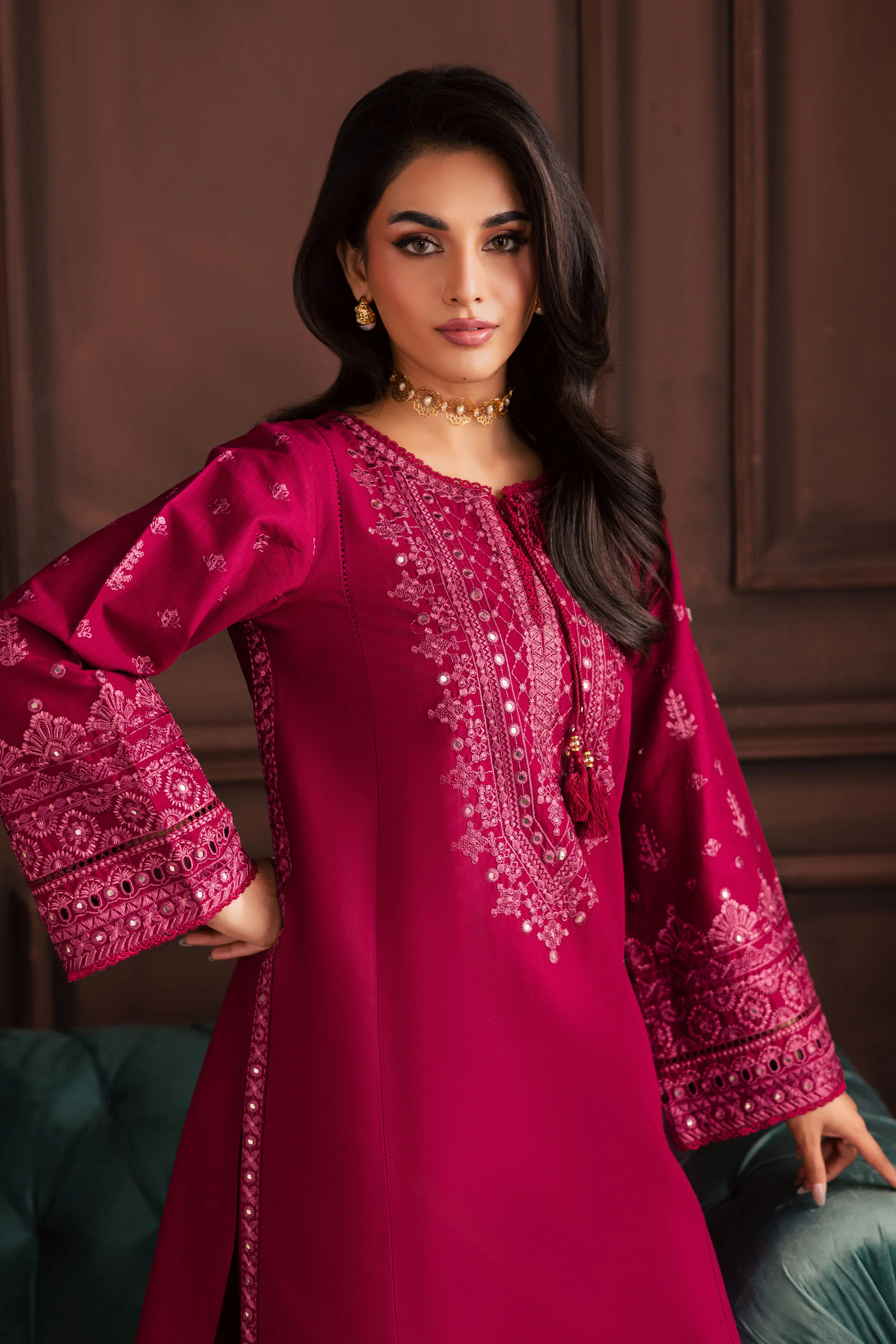 Irha 2Pc - Embroidered Khaddar Dress - Image 10