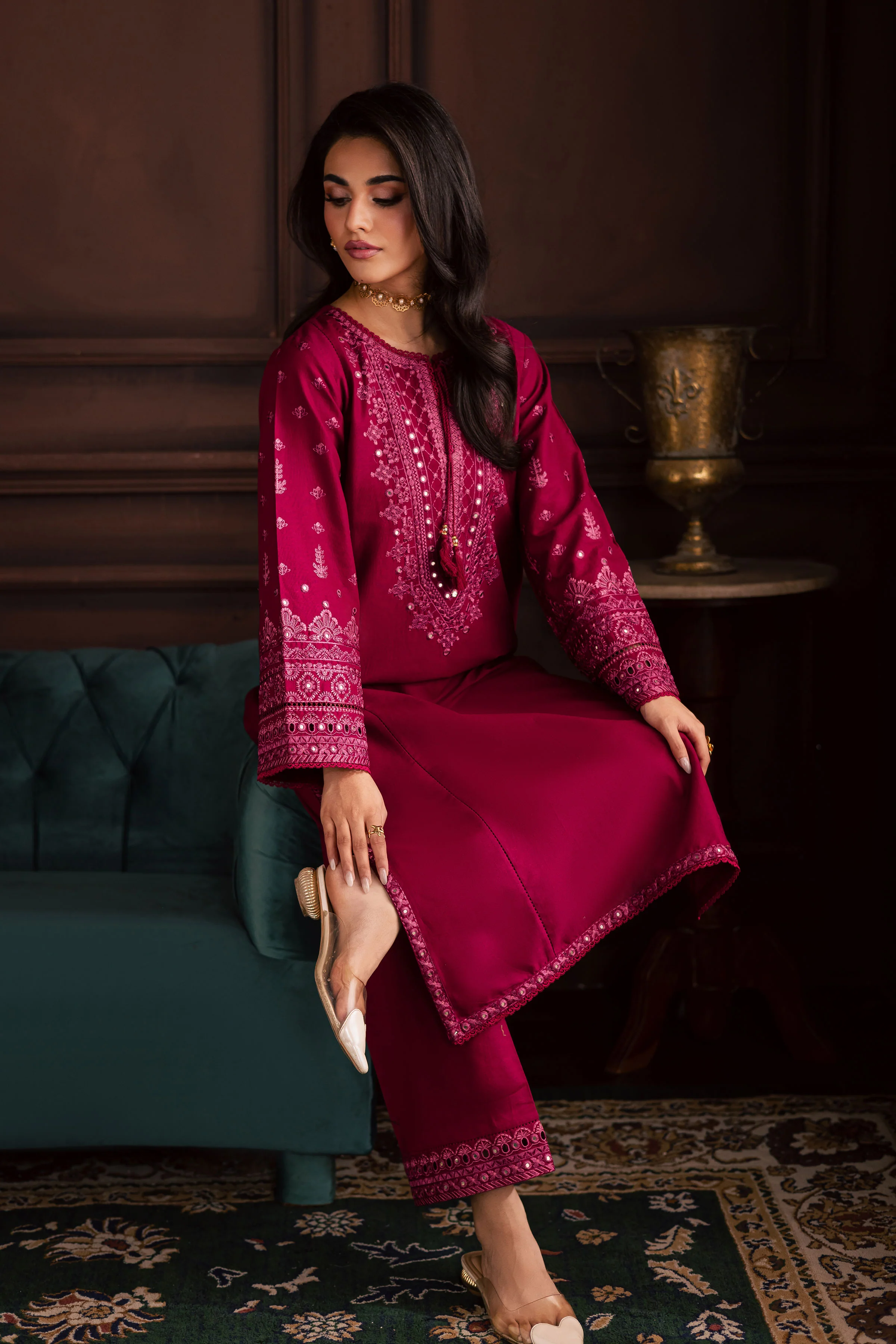 Irha 2Pc - Embroidered Khaddar Dress - Image 3