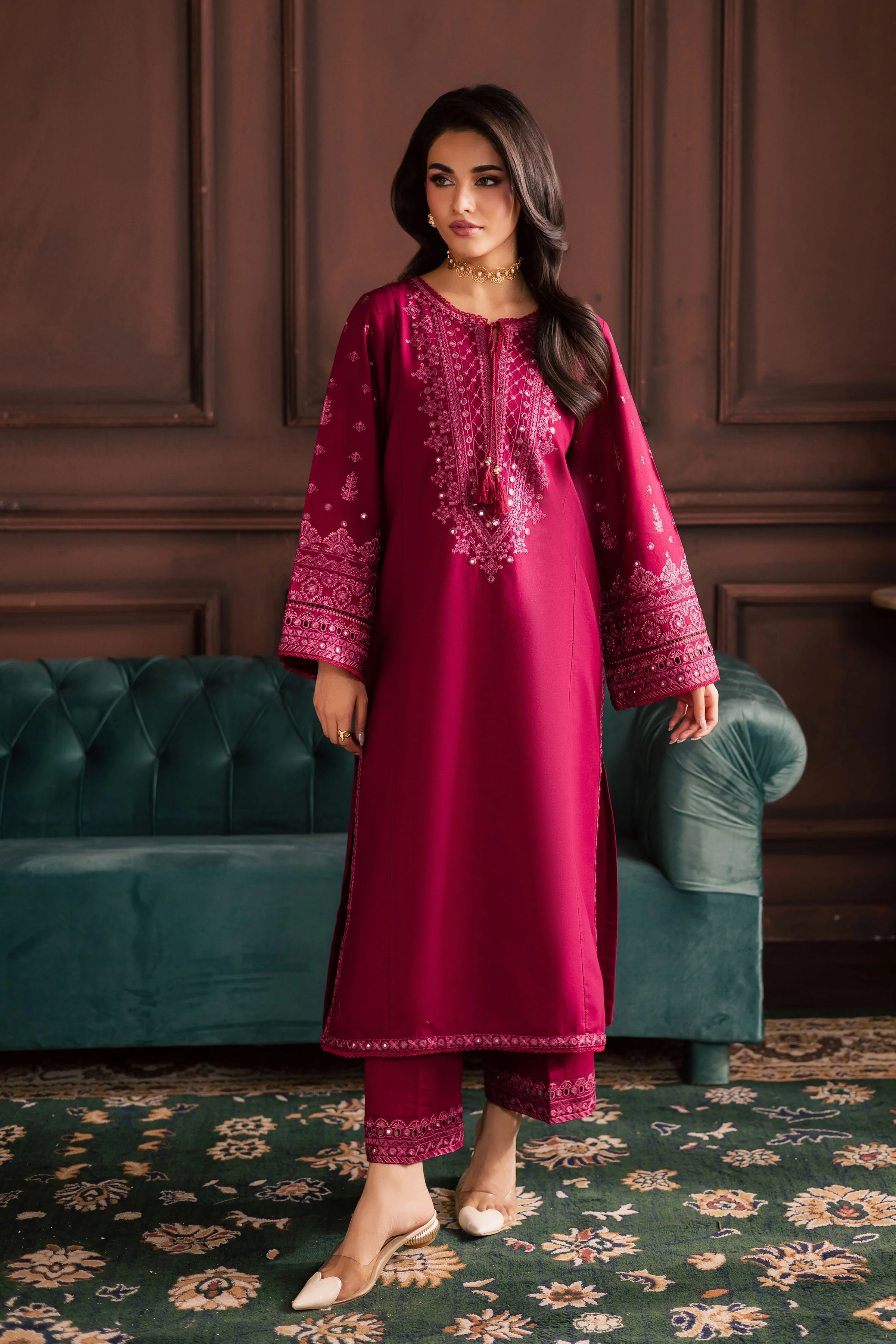Irha 2Pc - Embroidered Khaddar Dress - Image 6
