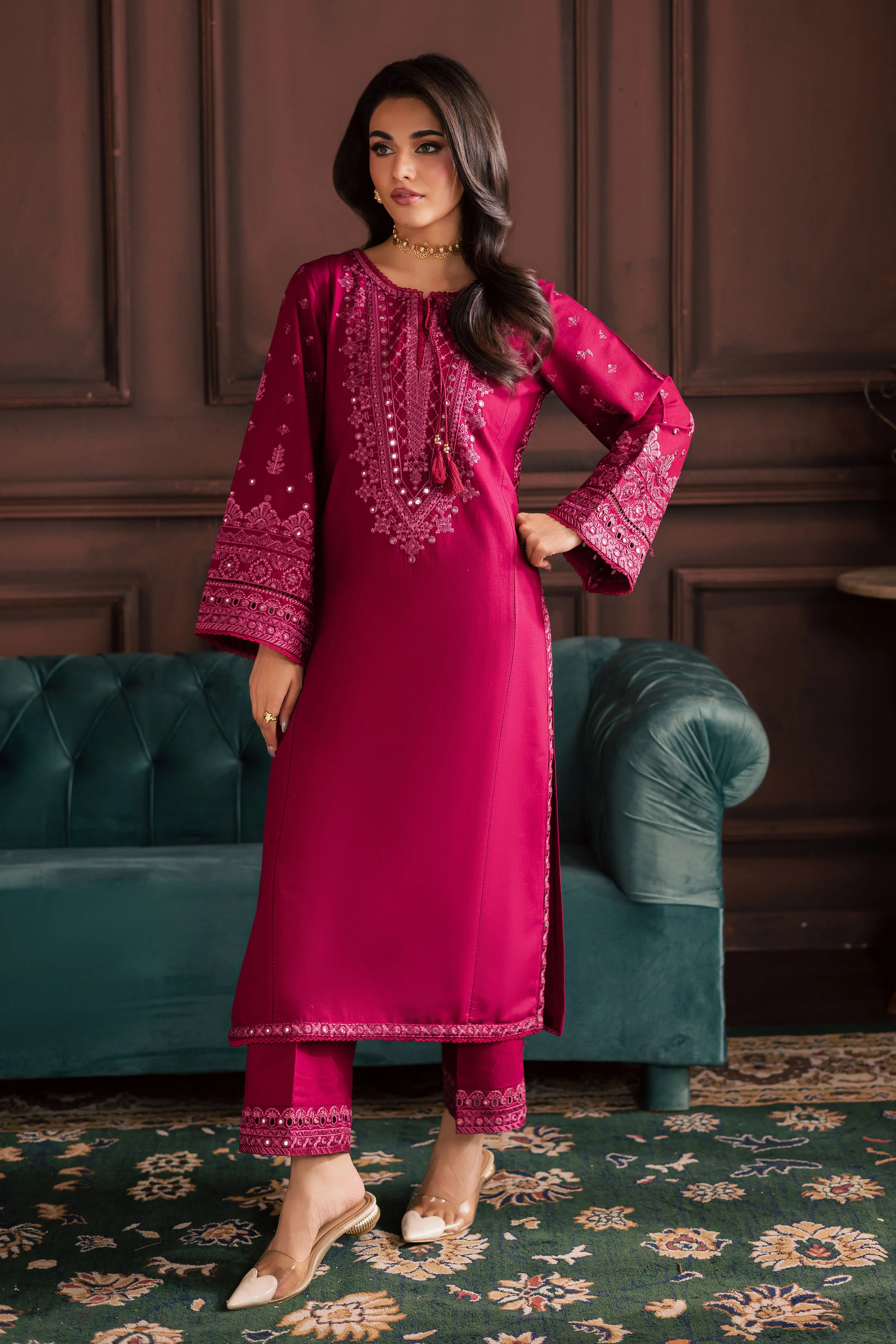 Irha 2Pc - Embroidered Khaddar Dress - Image 7