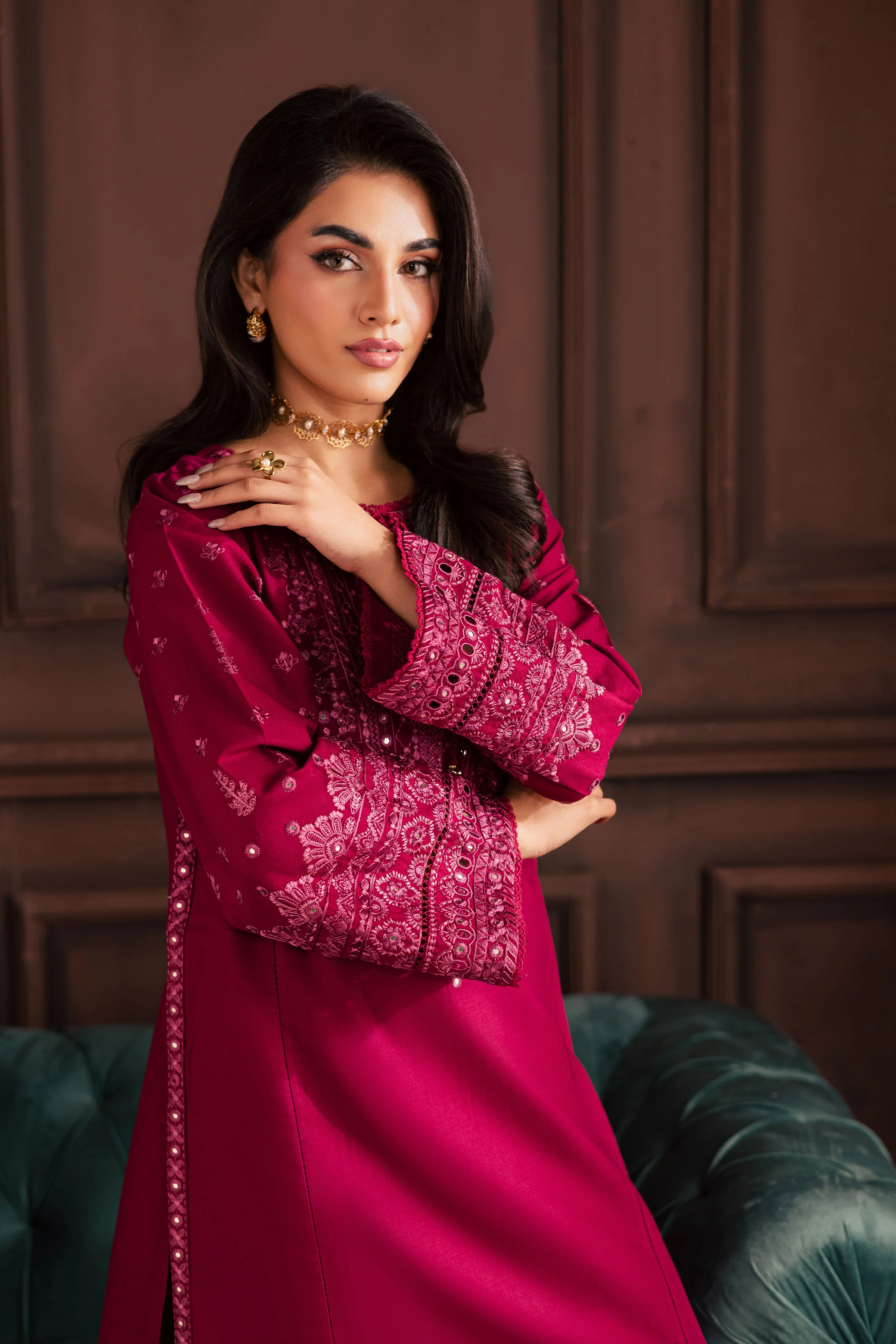Irha 2Pc - Embroidered Khaddar Dress - Image 9
