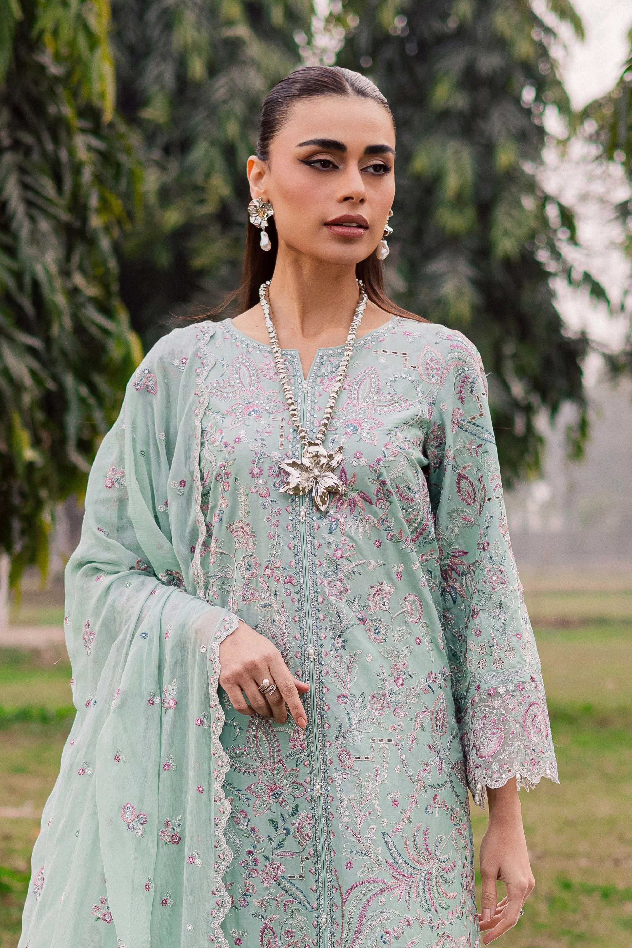 Iridule 3Pc - Festive Embroidered Lawn - Image 2