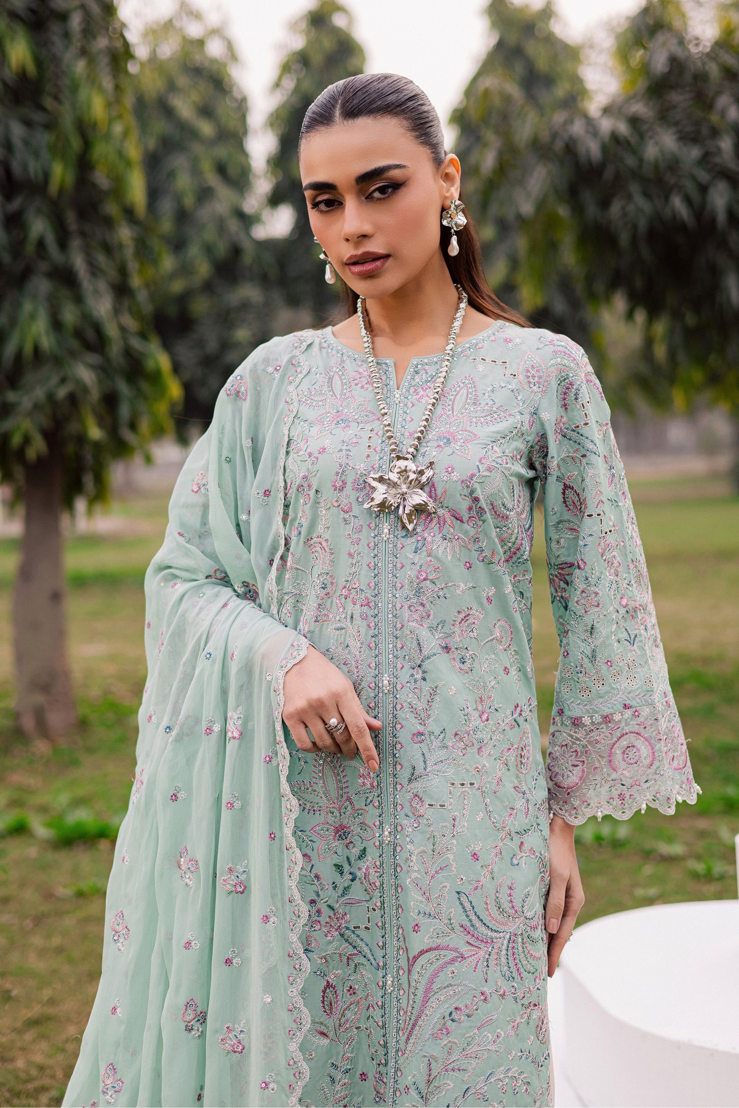 Iridule 3Pc - Festive Embroidered Lawn - Image 5