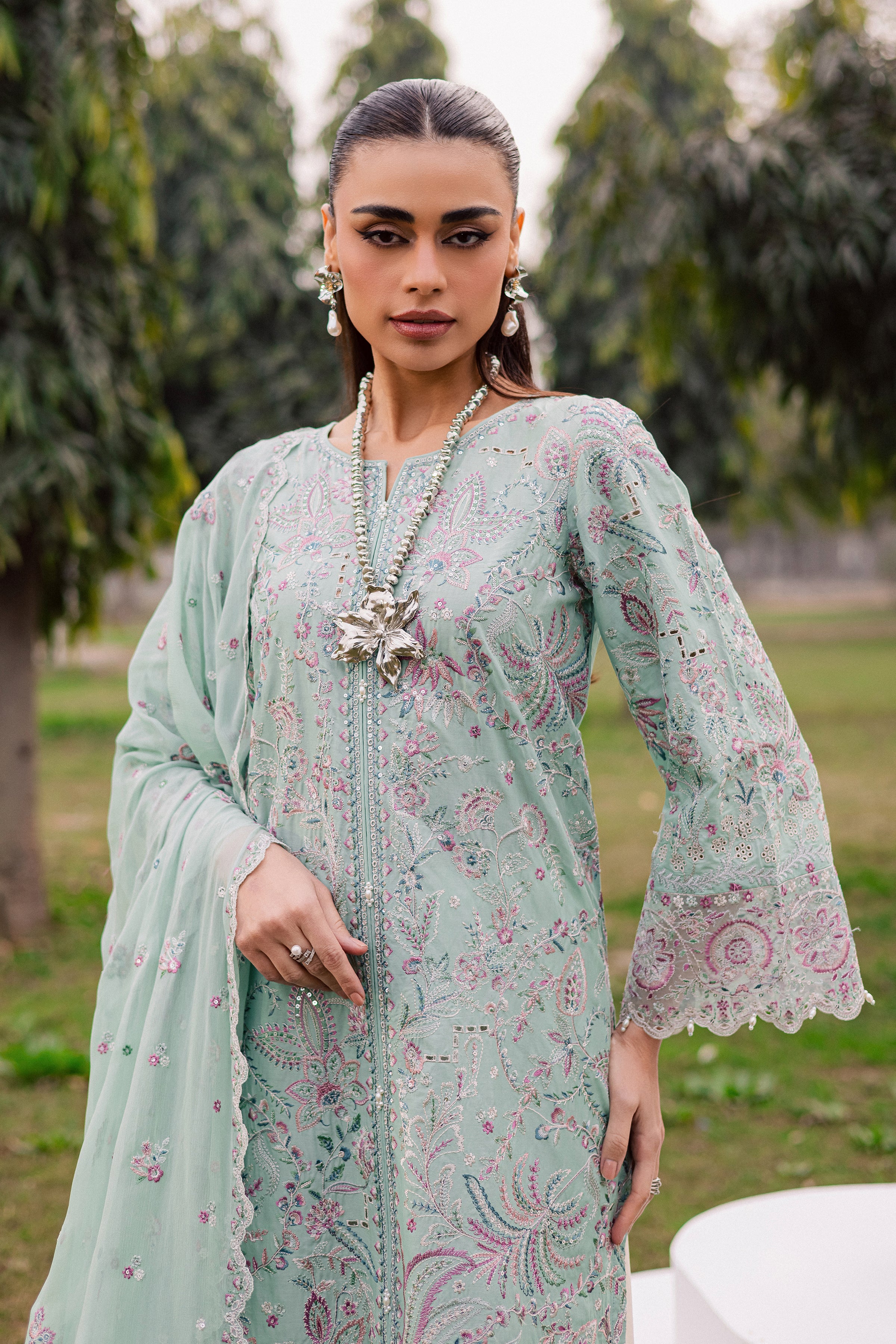 Iridule 3Pc - Festive Embroidered Lawn - Image 6