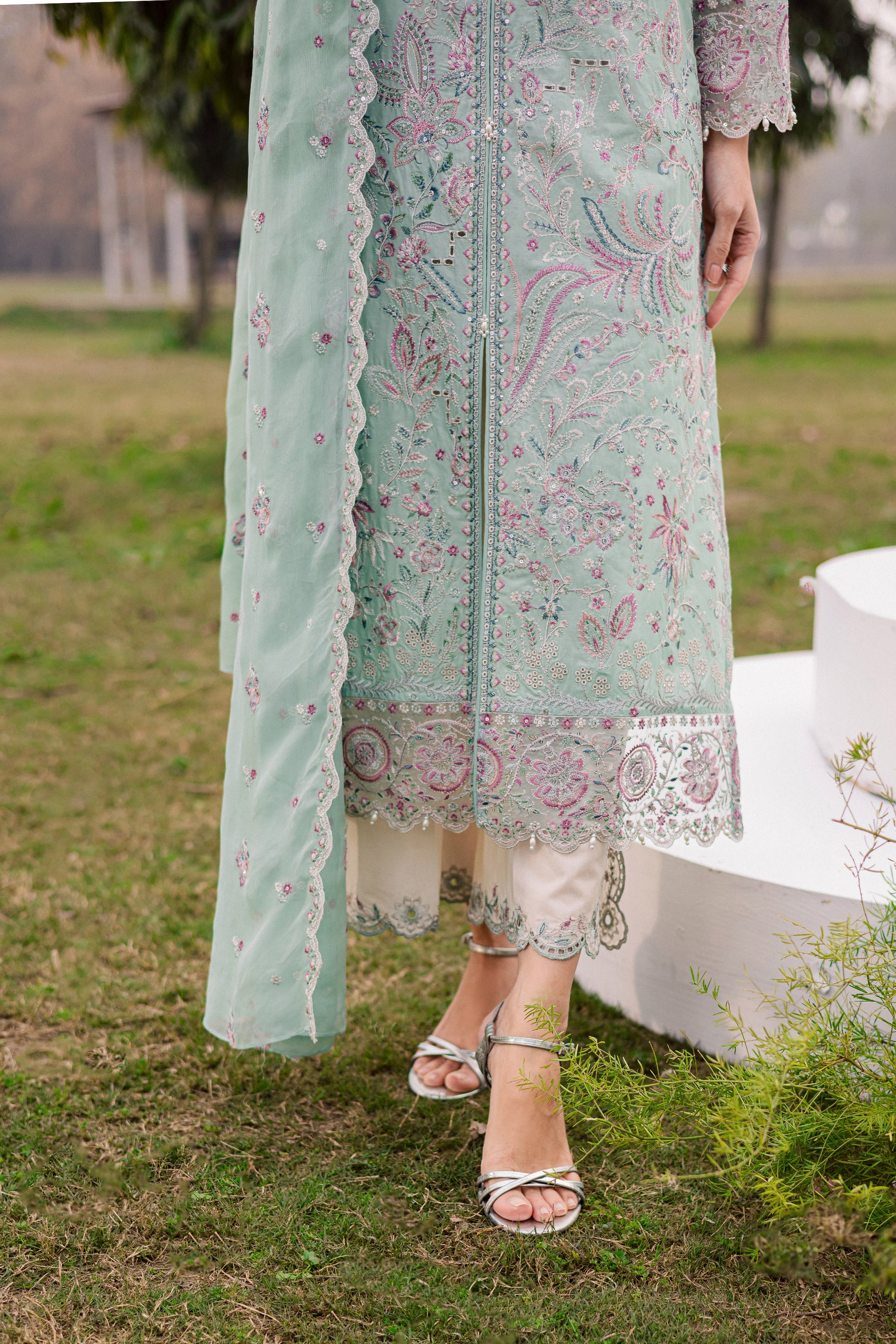 Iridule 3Pc - Festive Embroidered Lawn - Image 7