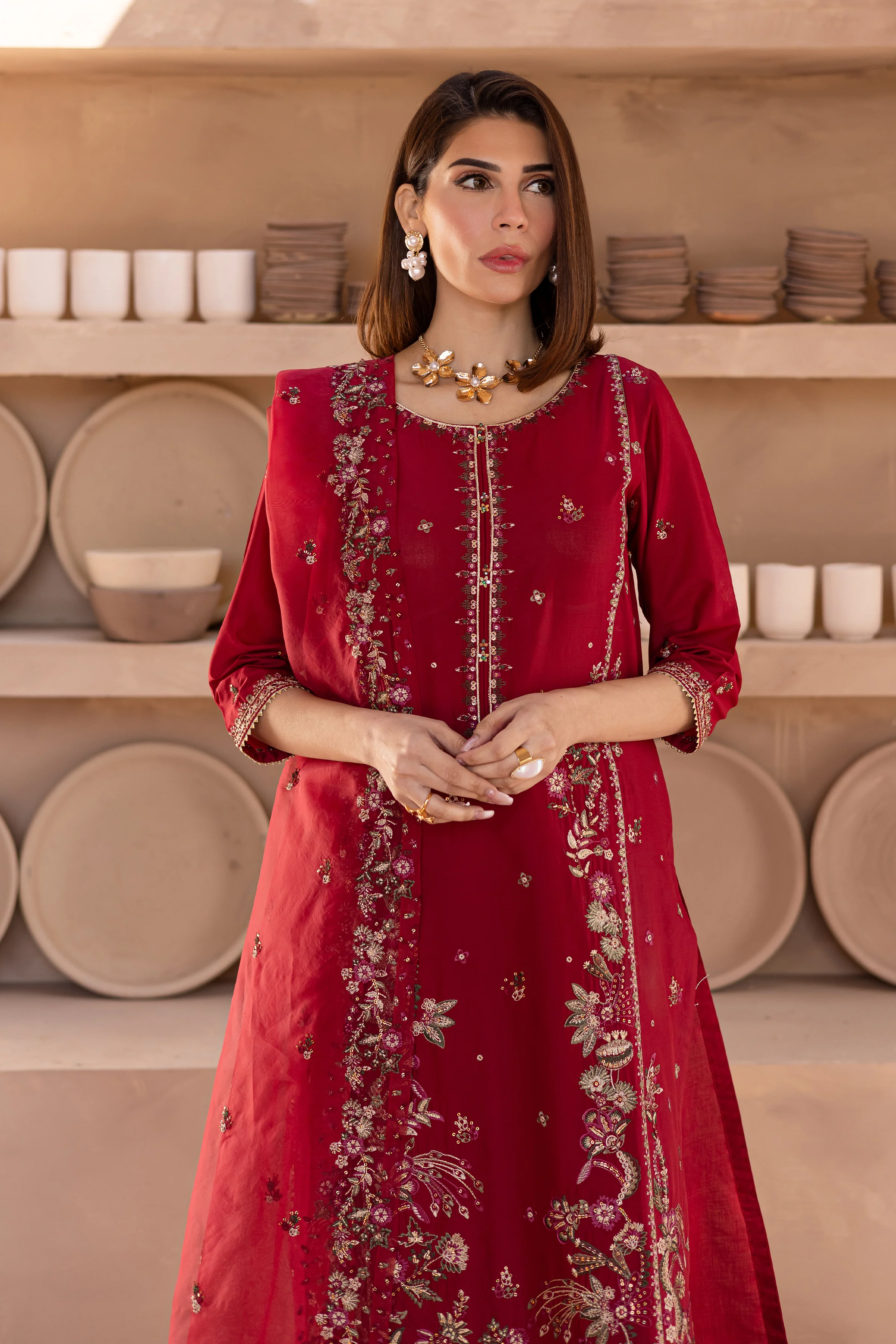 Irtaza 3Pc - Embroidered Luxe Pret - Image 2