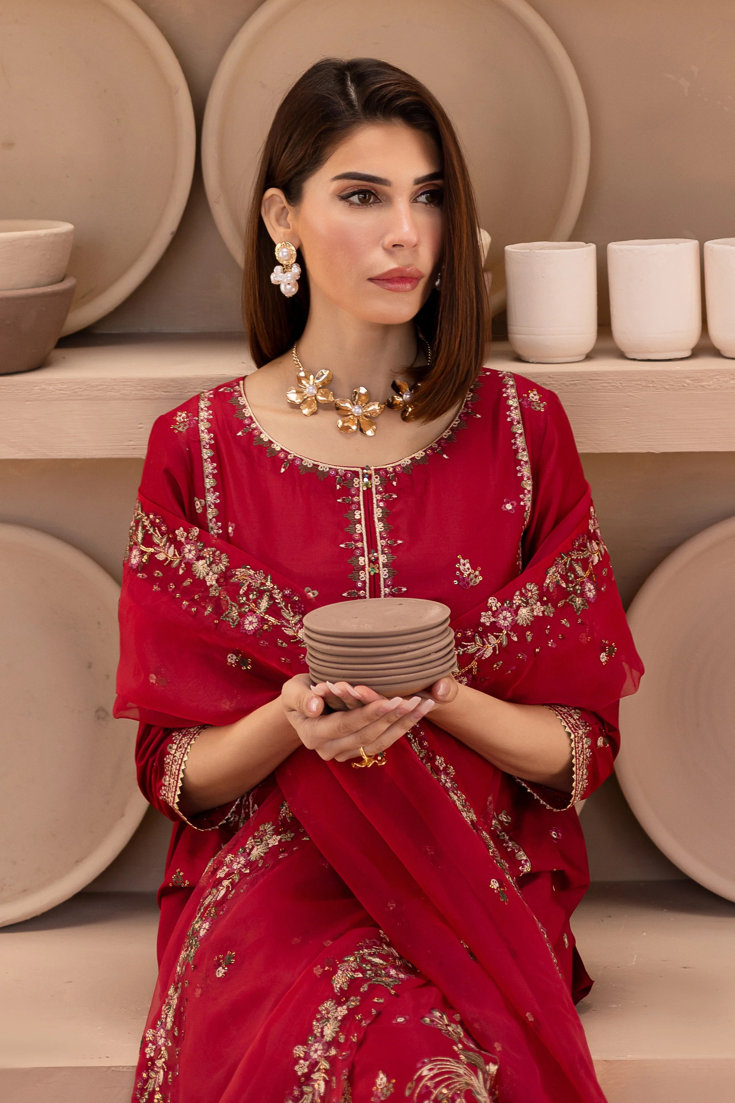 Irtaza 3Pc - Embroidered Luxe Pret - Image 3