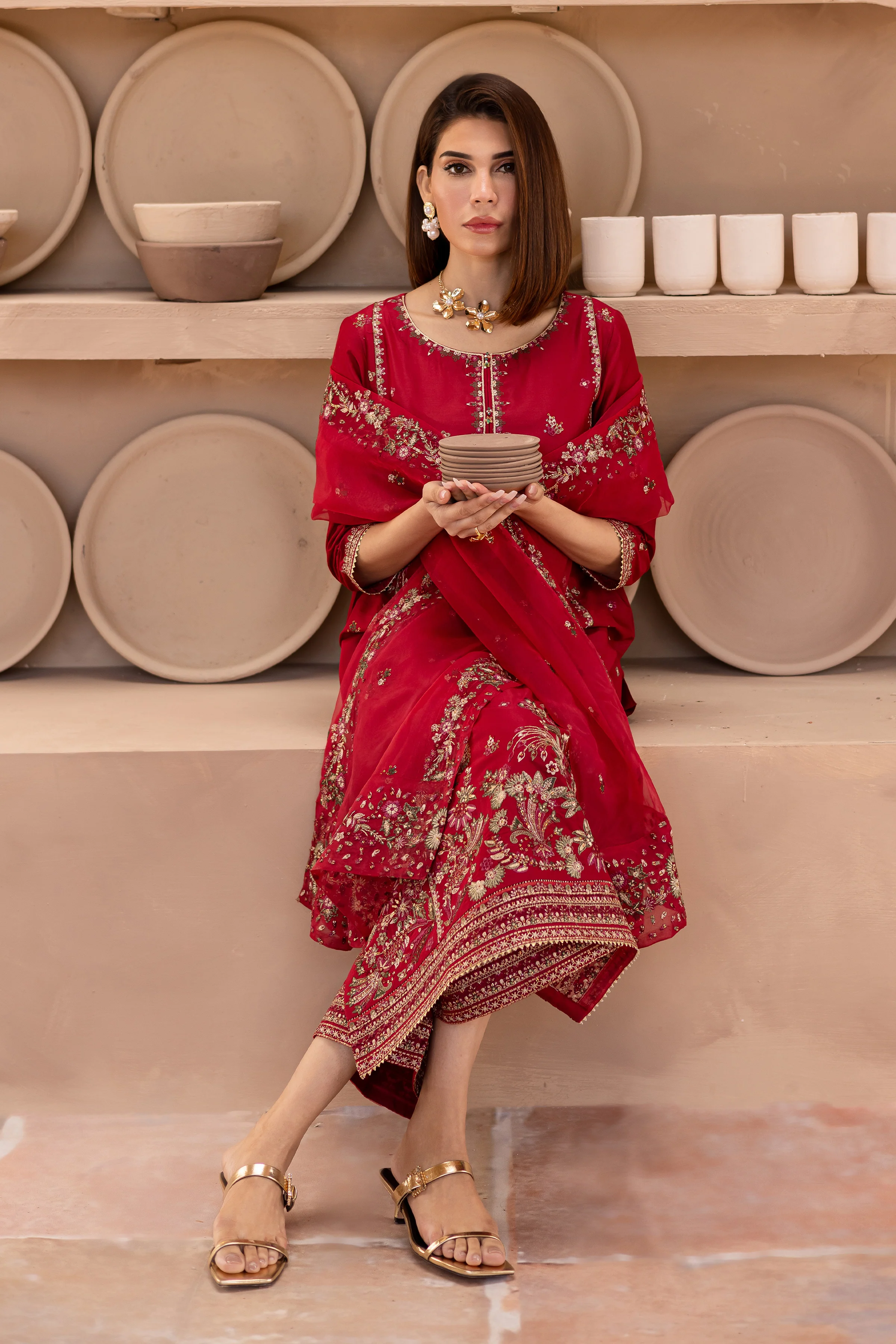 Irtaza 3Pc - Embroidered Luxe Pret - Image 4