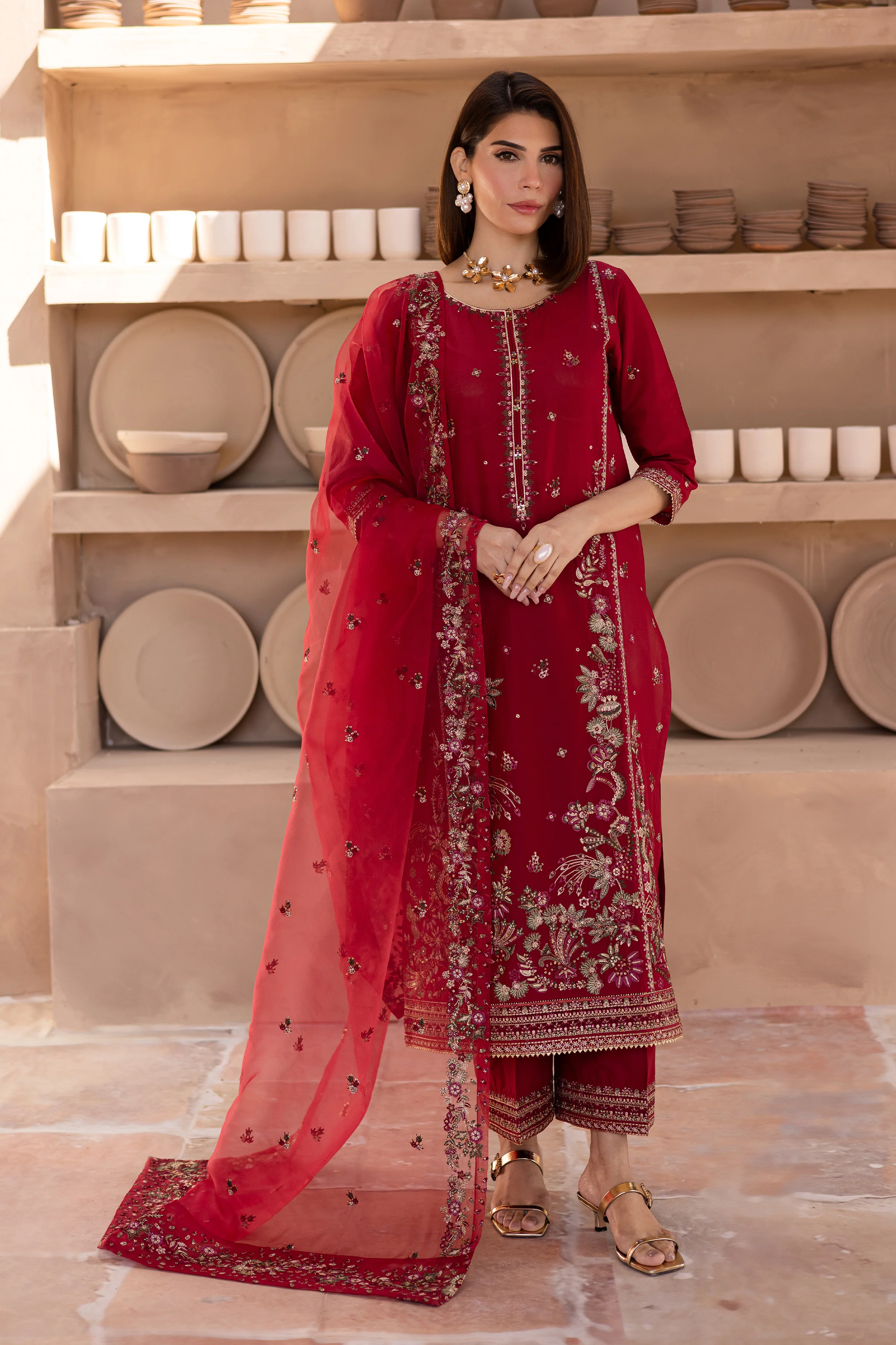 Irtaza 3Pc - Embroidered Luxe Pret - Image 5