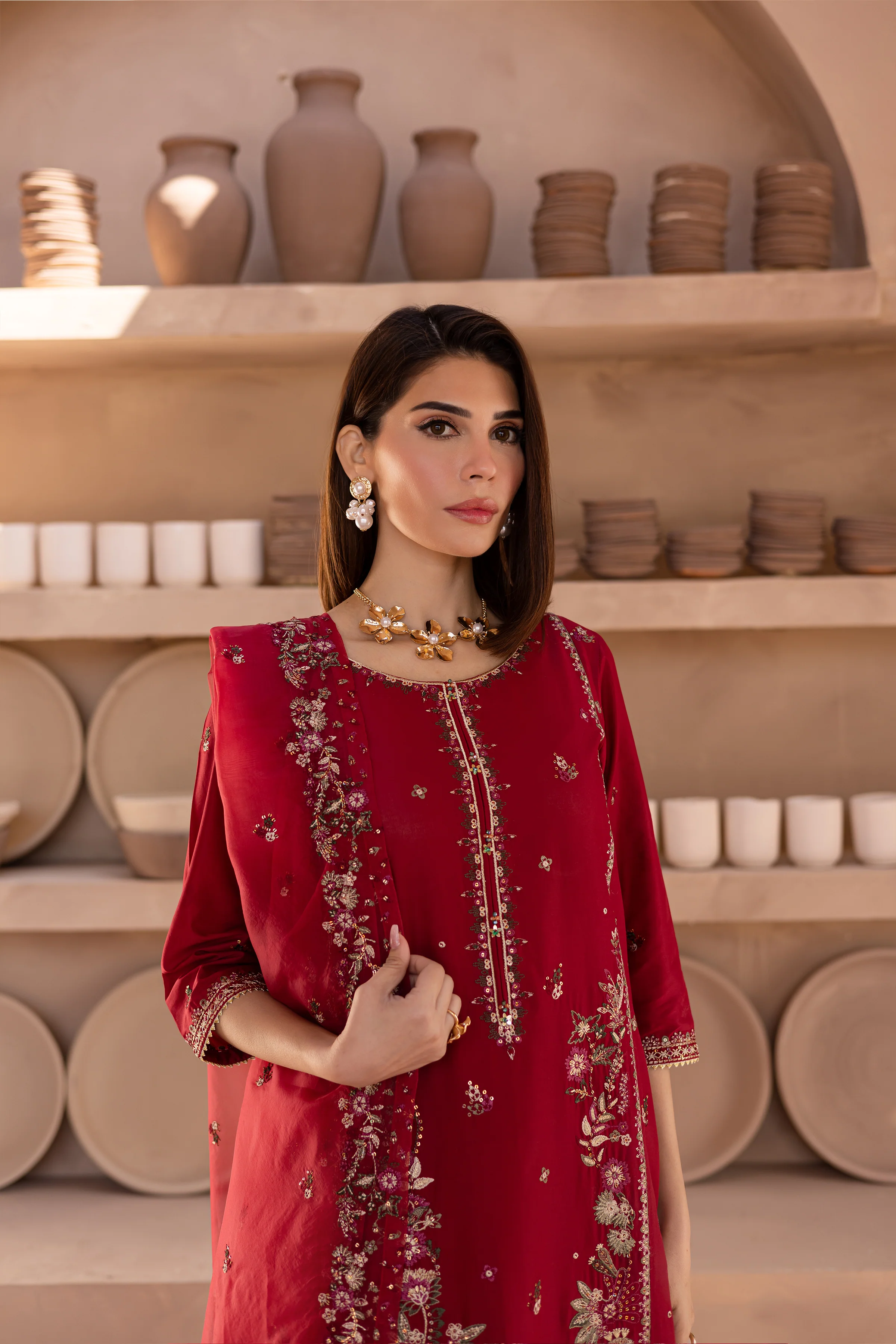 Irtaza 3Pc - Embroidered Luxe Pret - Image 6