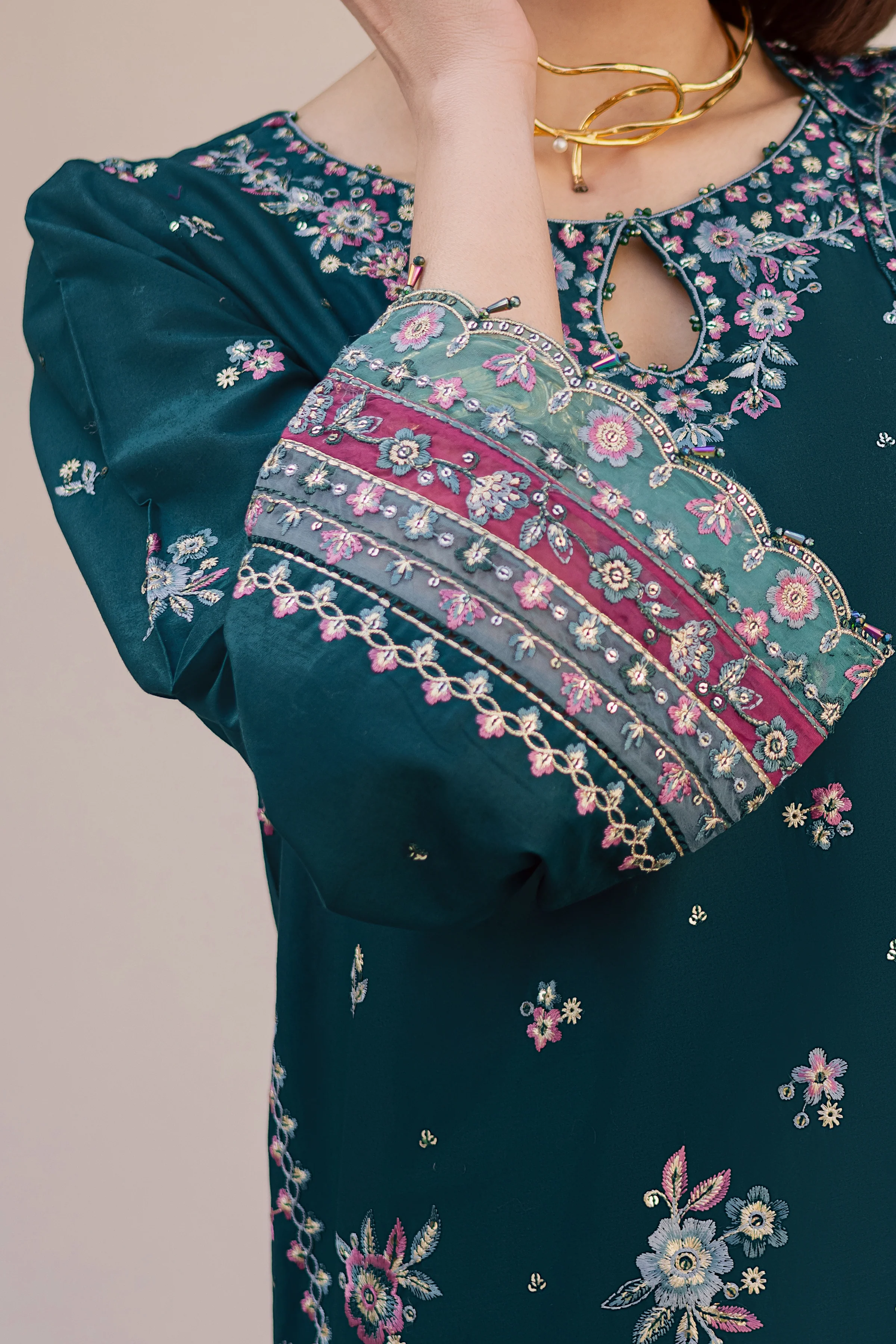 Ivy Bloom 3Pc - Festive Embroidered Lawn - Image 7